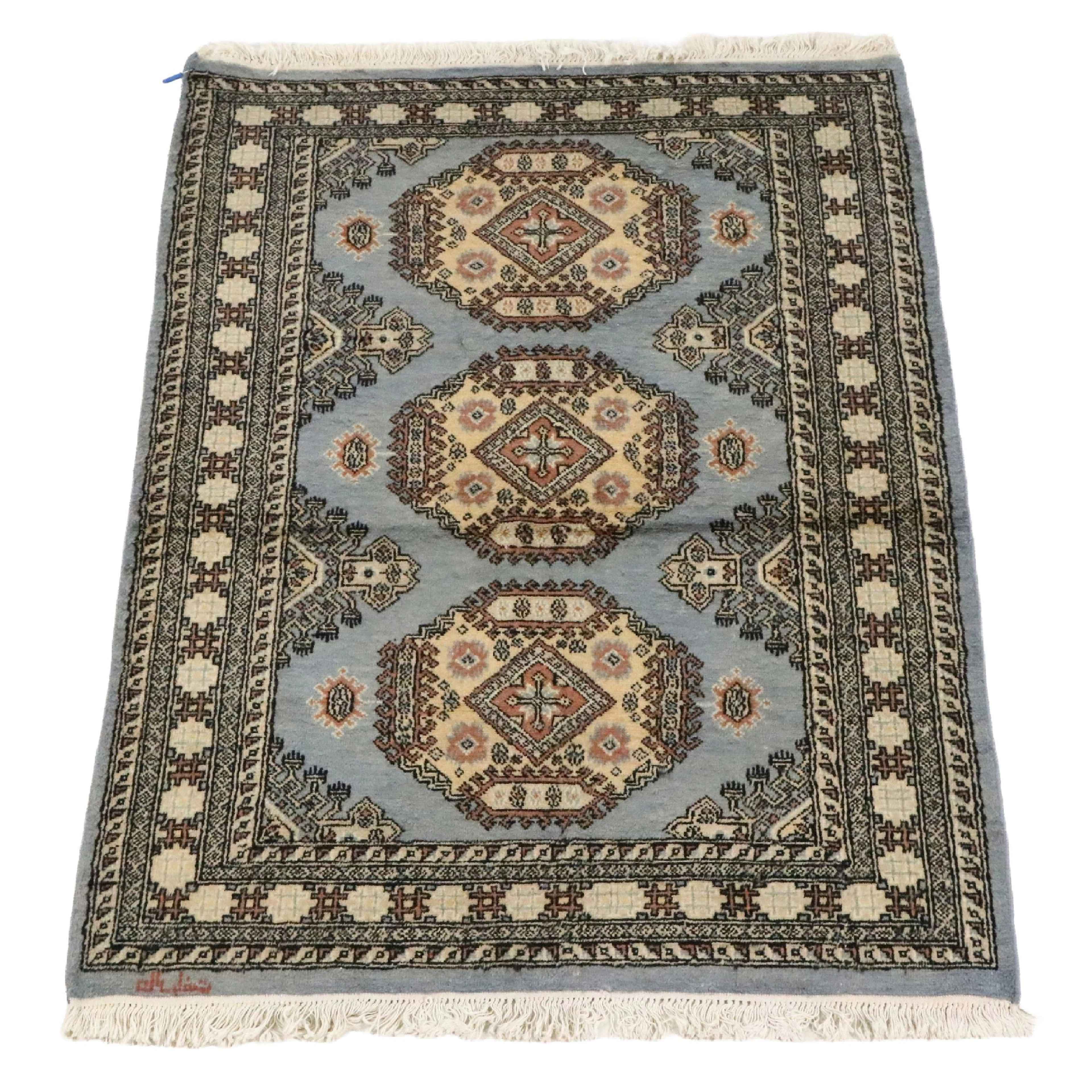 4'2 x 6'3 Hand-Knotted Signed Afghan Kazak Area Rug