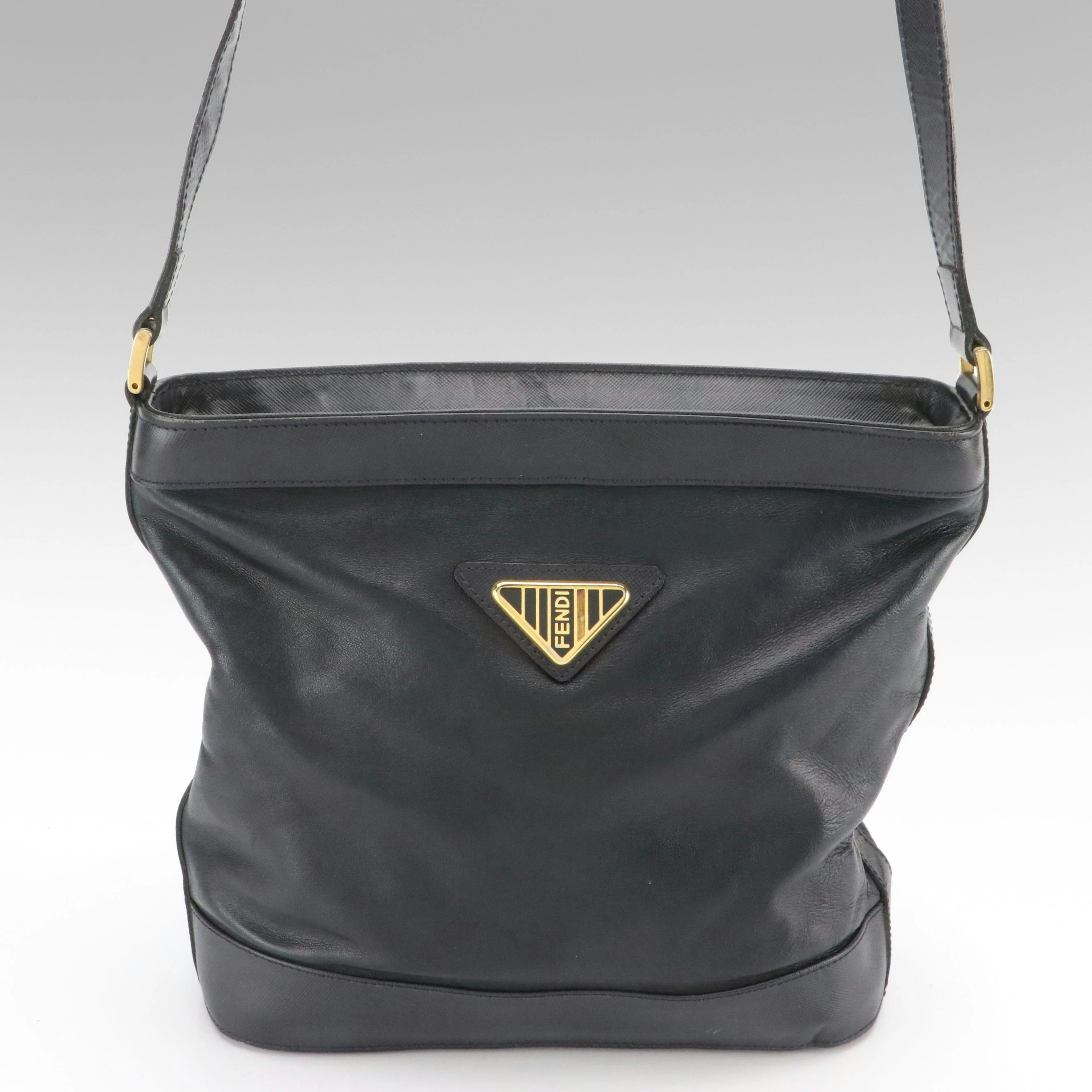 Fendi Vintage Crossbody Bag in Deep Blue Leather