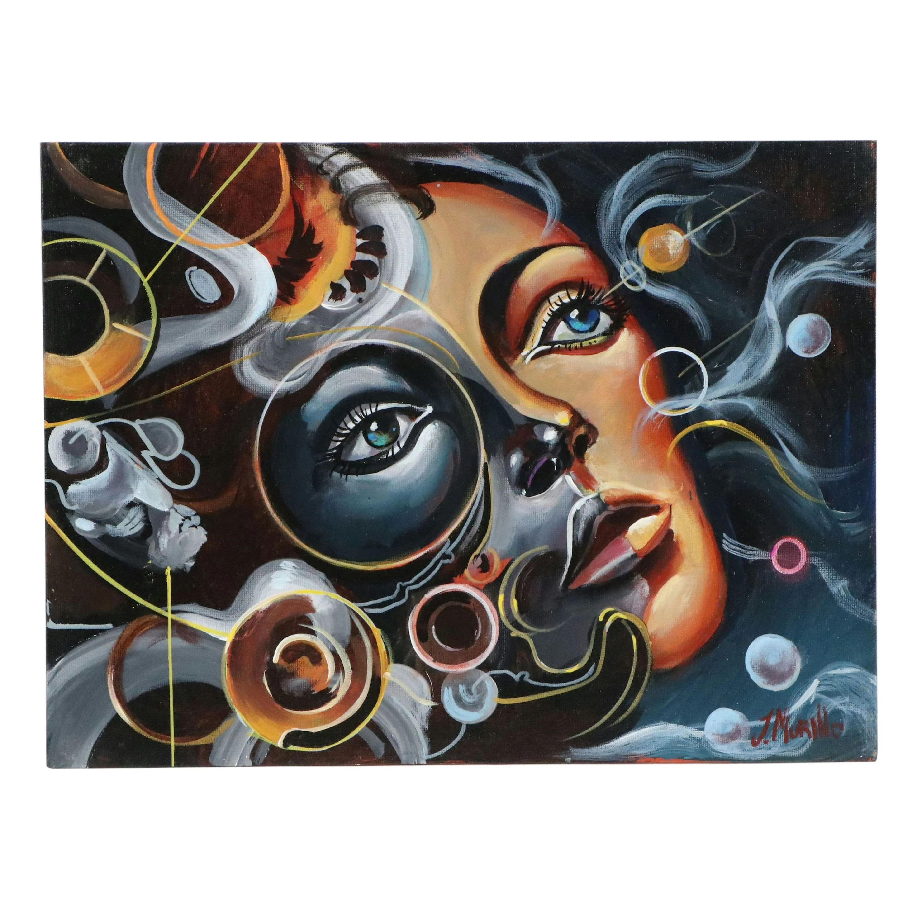 J. Murillo Surrealist Figurative Oil Painting, 21st Century