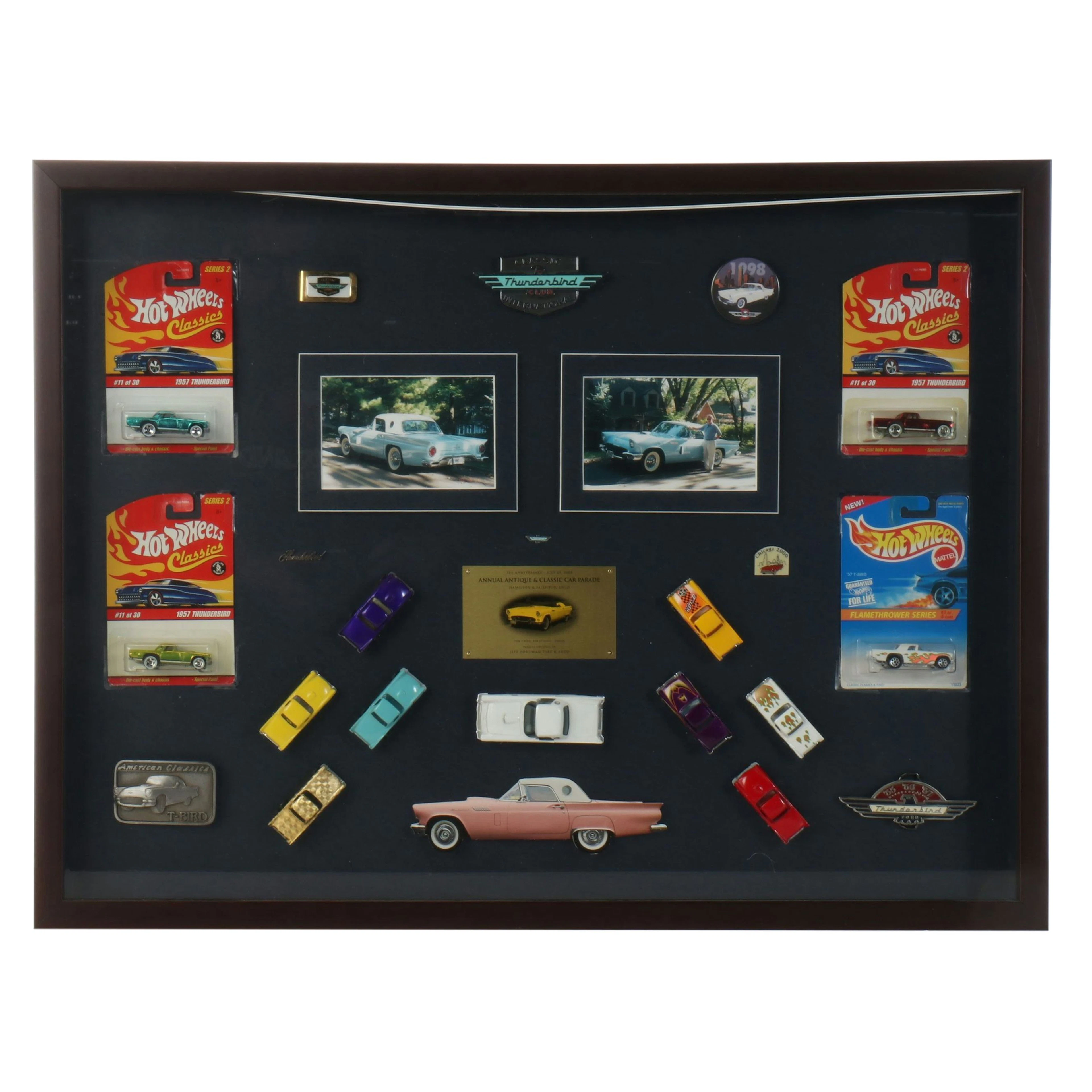 Antique and Classic Car Parade Display Featuring Hot Wheels, Pins and More