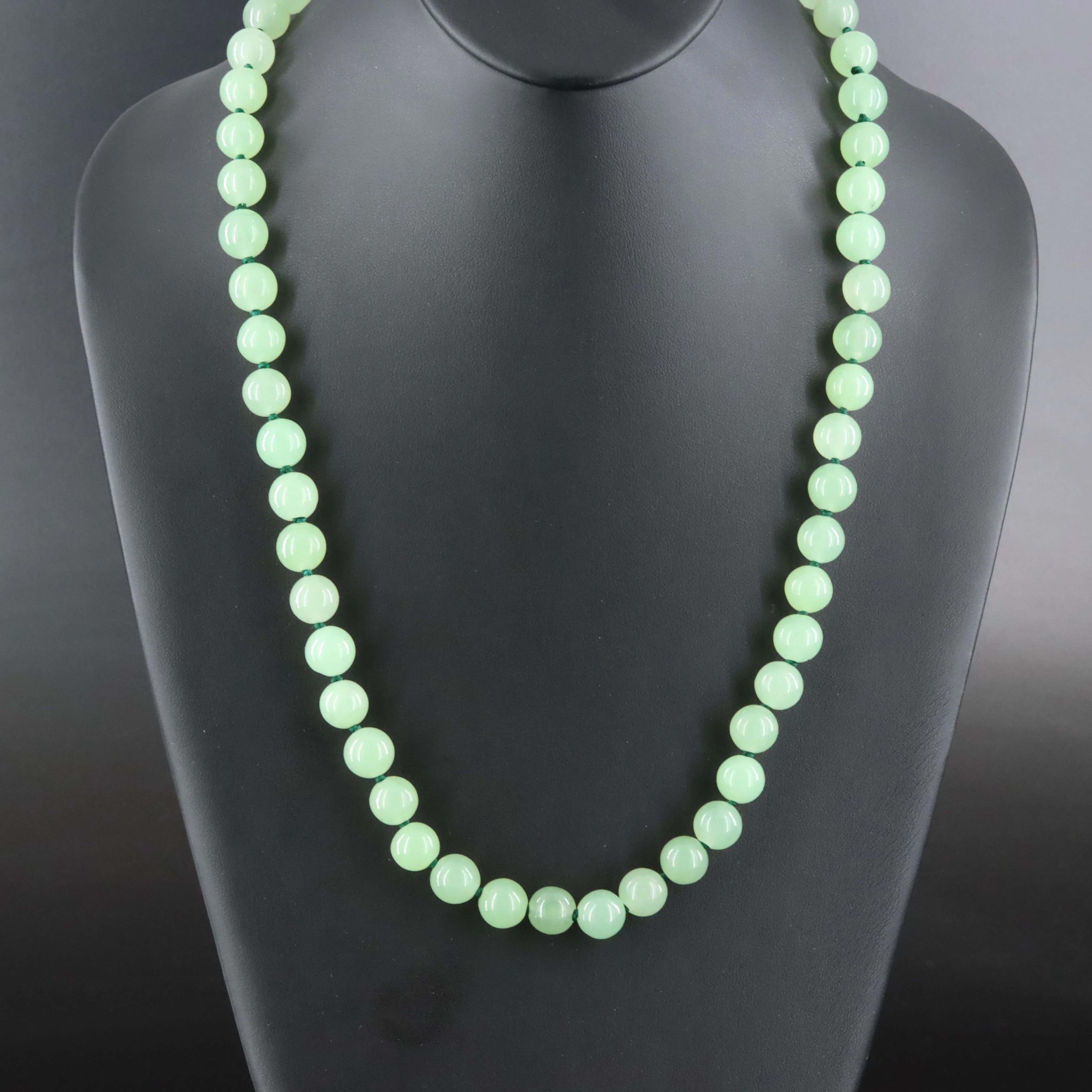 Antique Chrysoprase Bead Necklace