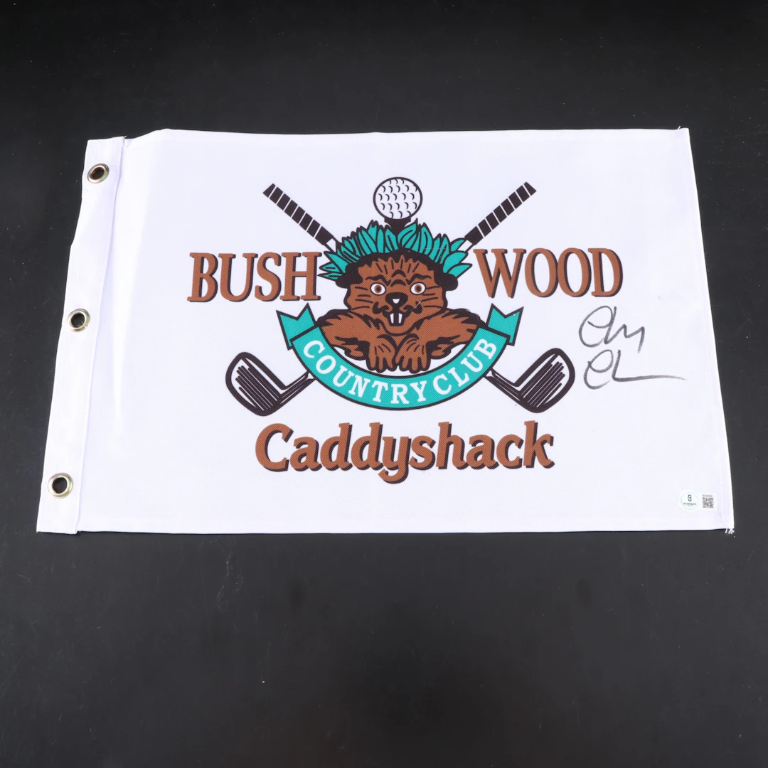 Chevy Chase Signed "Caddyshack" Golf Flag, Beckett