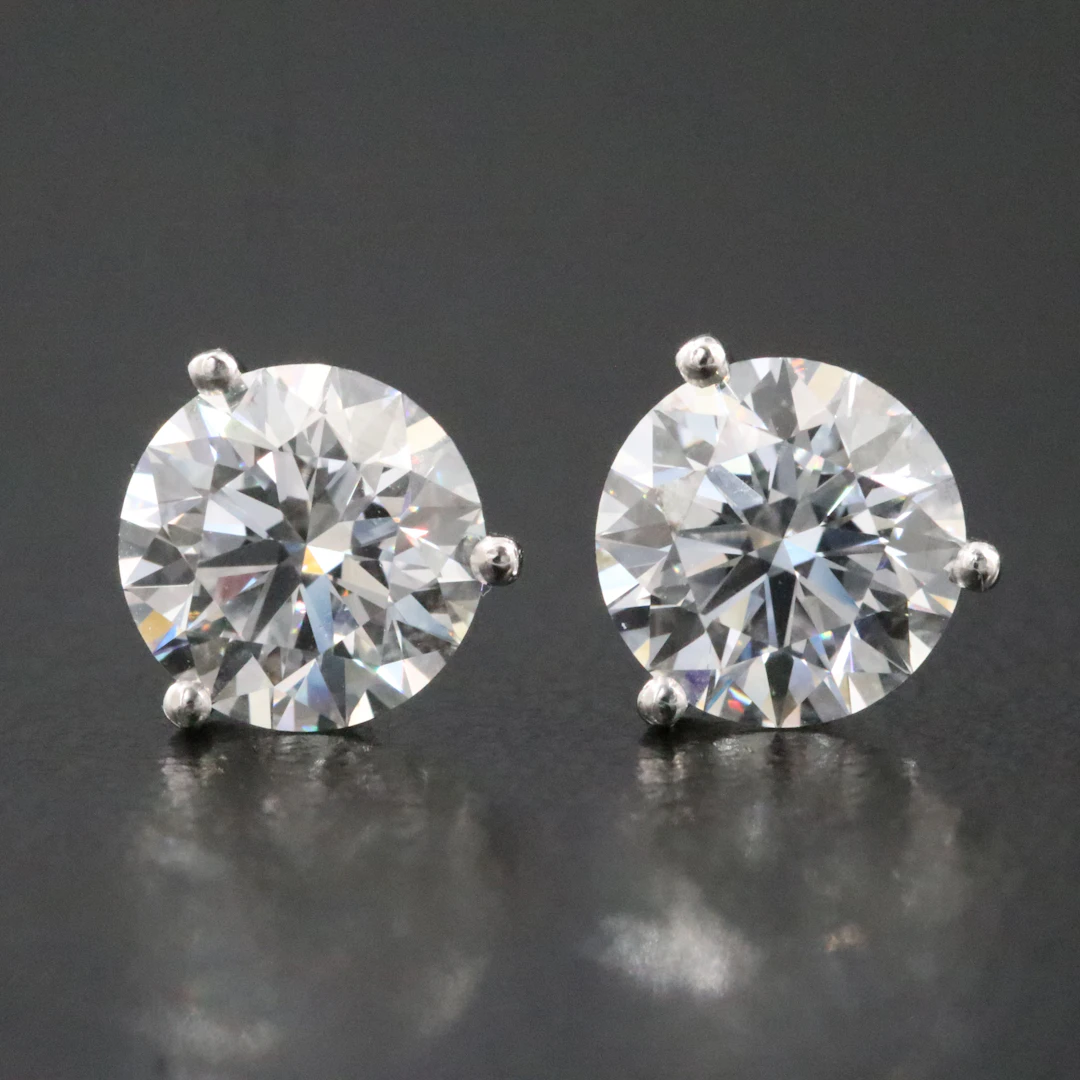 14K 2.44 CTW Lab Grown Diamond Stud Earrings with IGI Reports