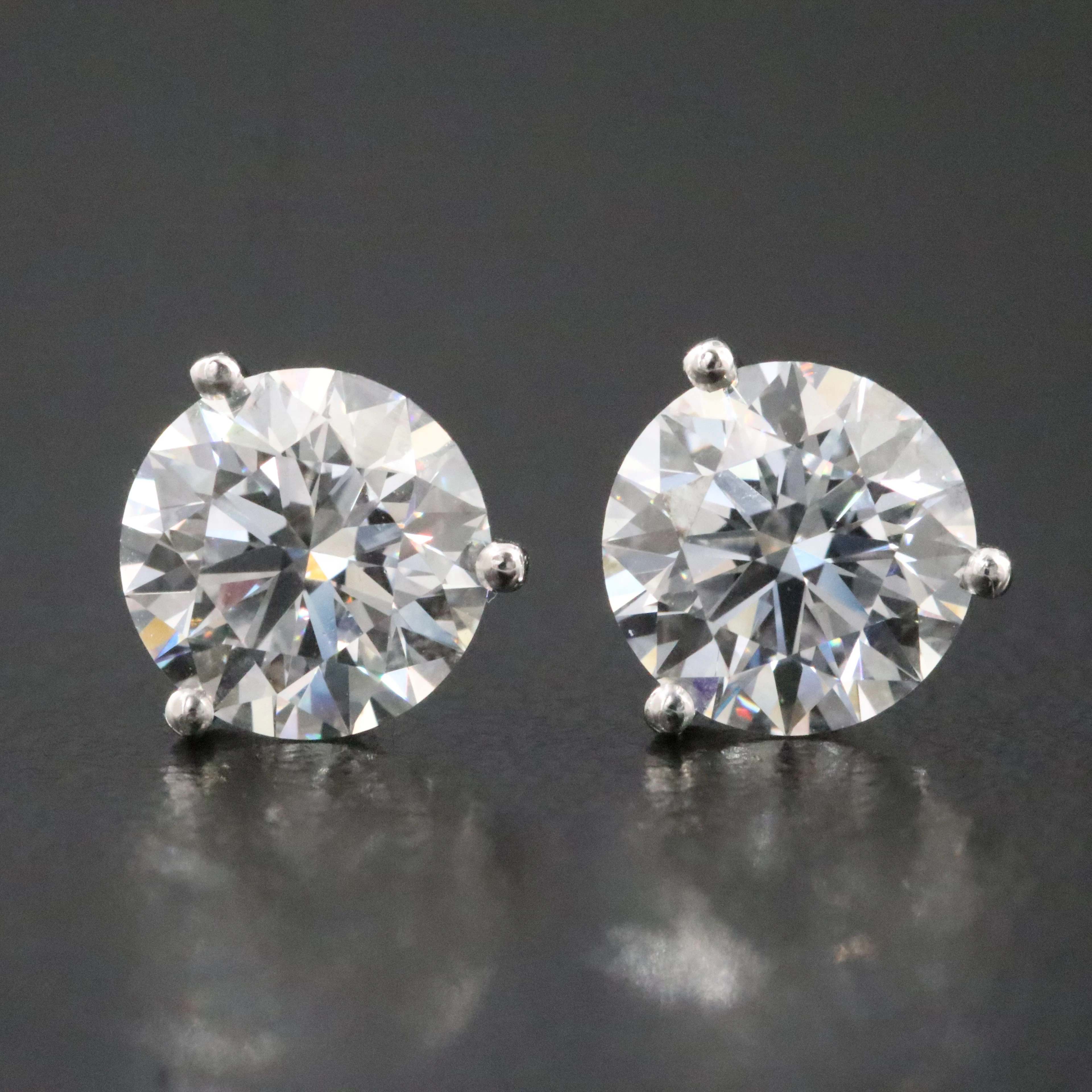 14K 2.44 CTW Lab Grown Diamond Stud Earrings with IGI Reports