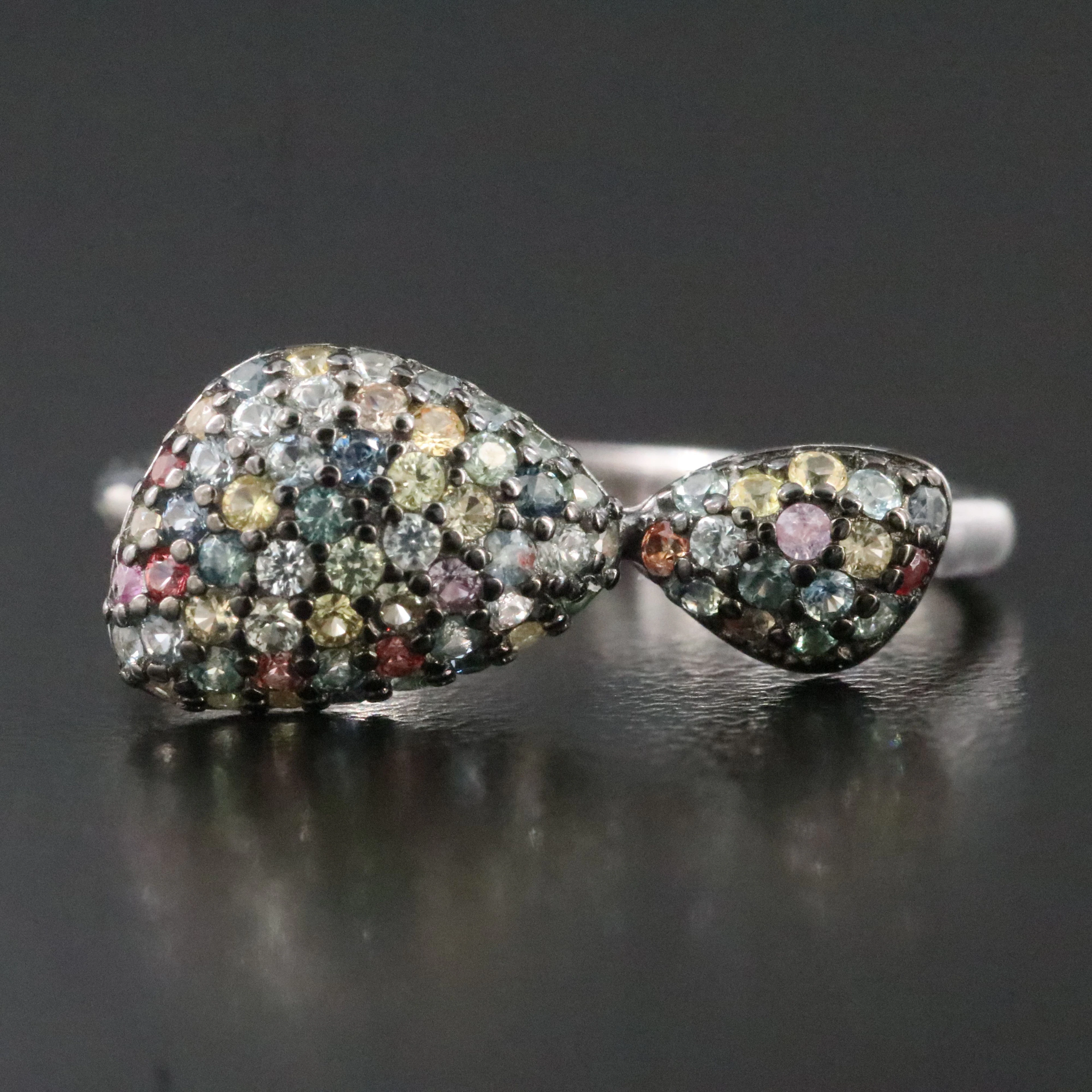 Sterling Pavé Sapphire Ring