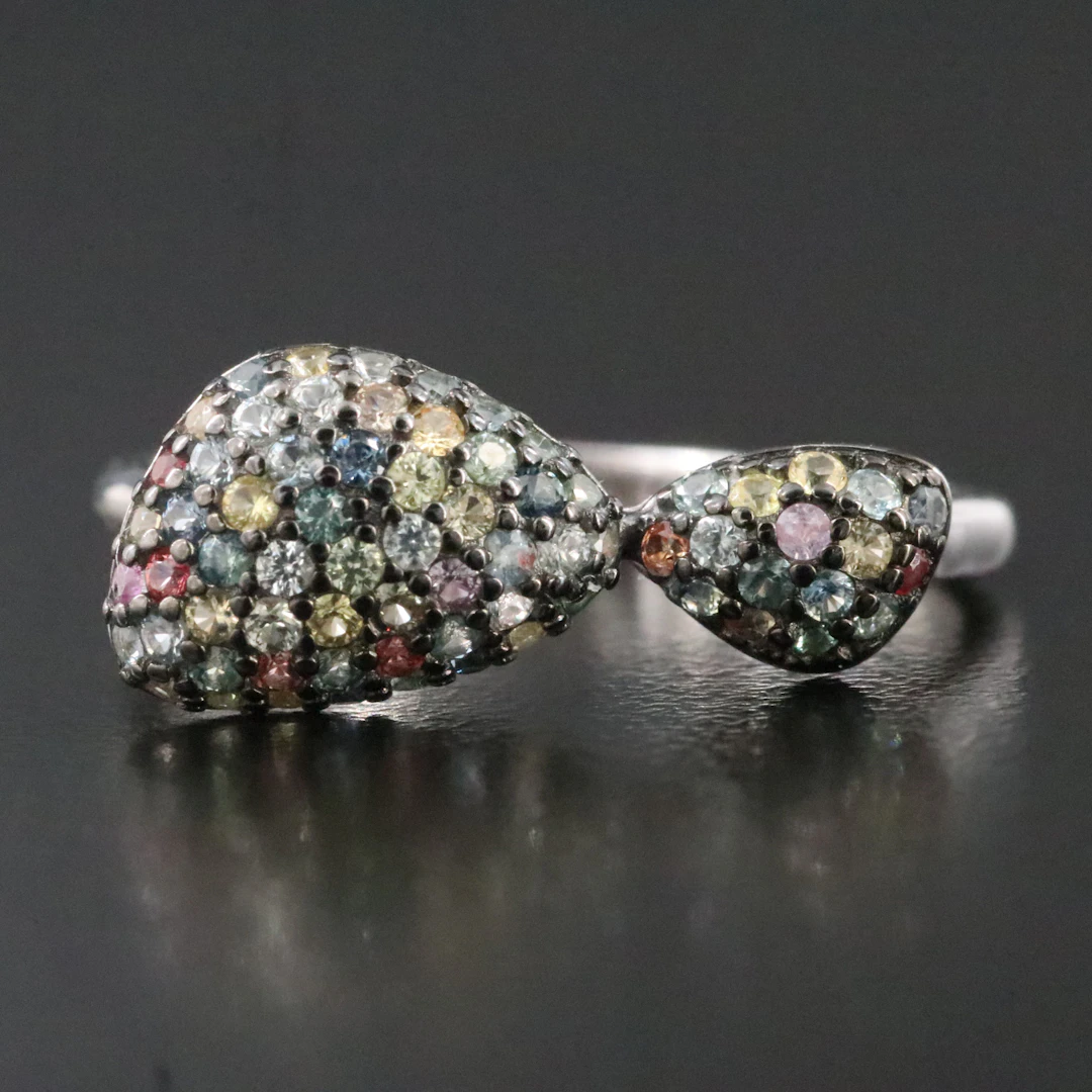 Sterling Pavé Sapphire Ring