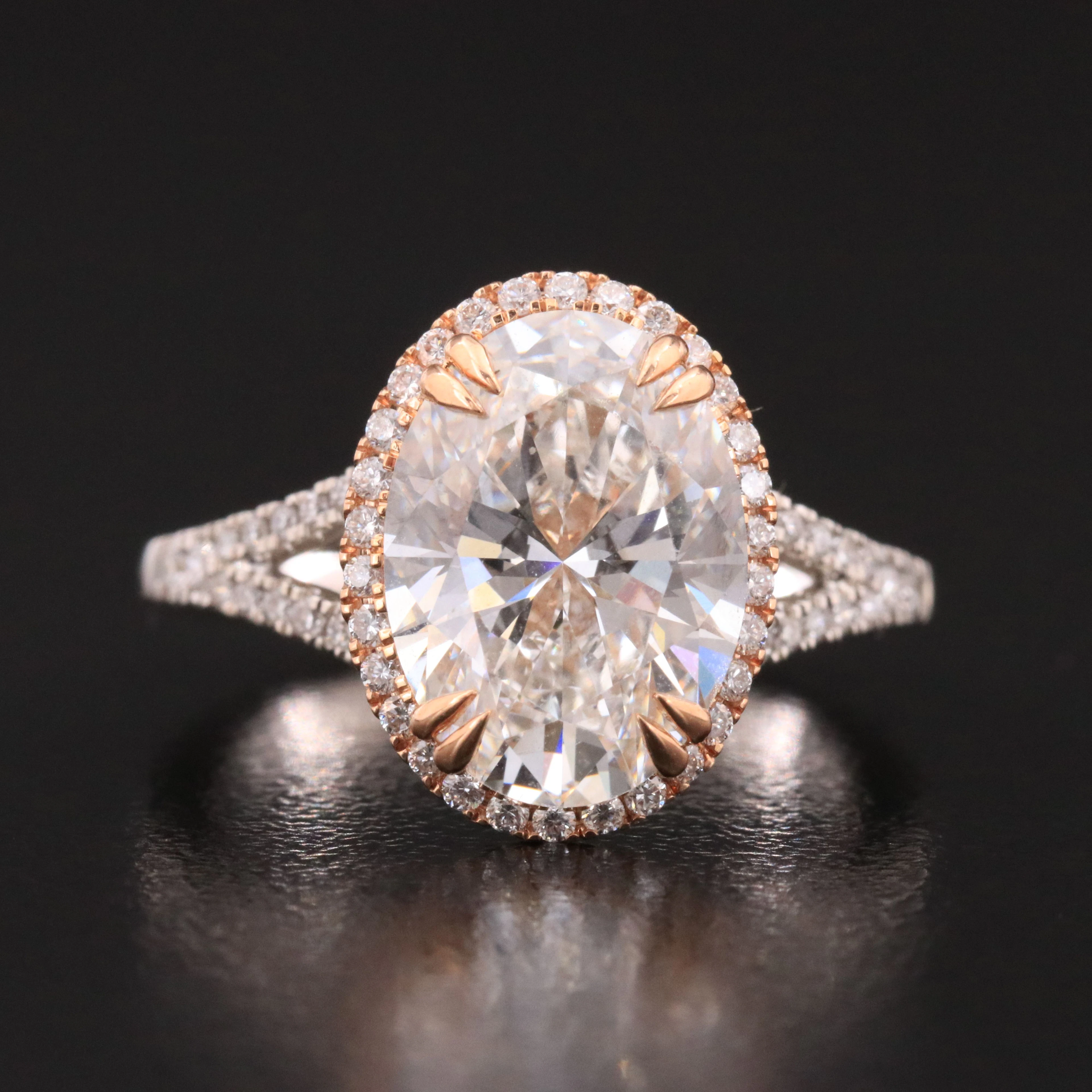 14K Two-Tone 4.50 CTW Lab Grown Diamond Ring with IGI Report