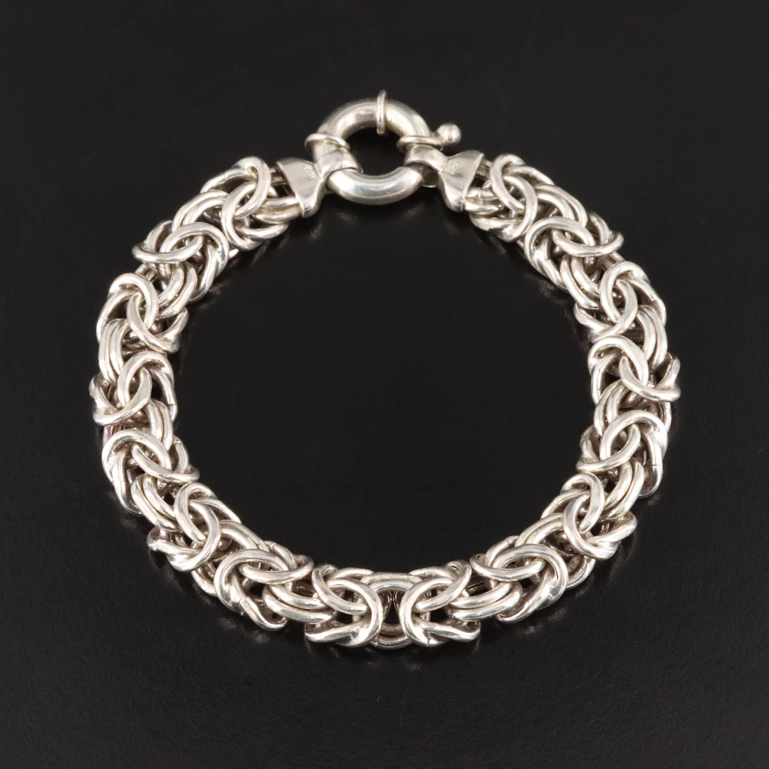 Italian Sterling Byzantine Chain Bracelet