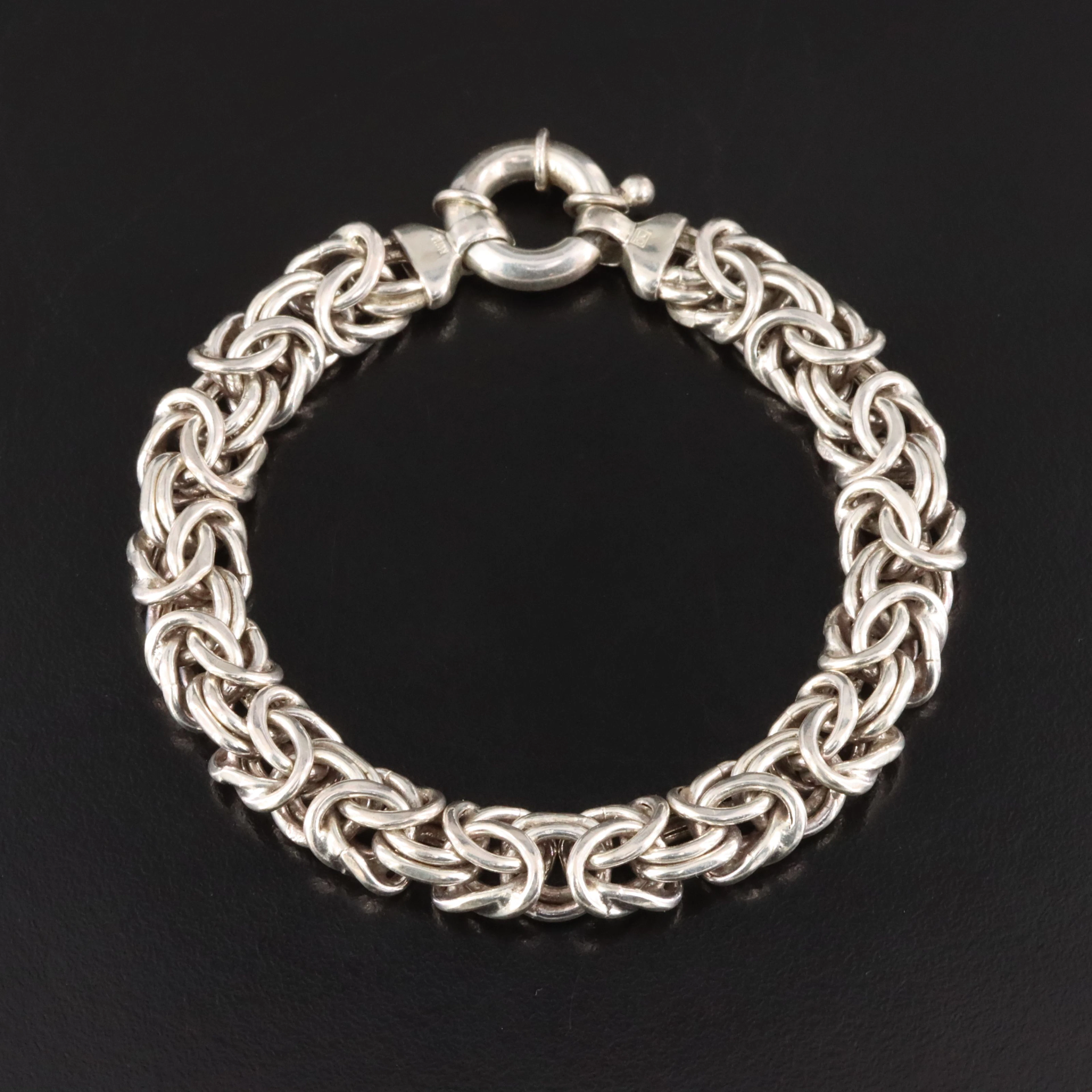 Italian Sterling Byzantine Chain Bracelet