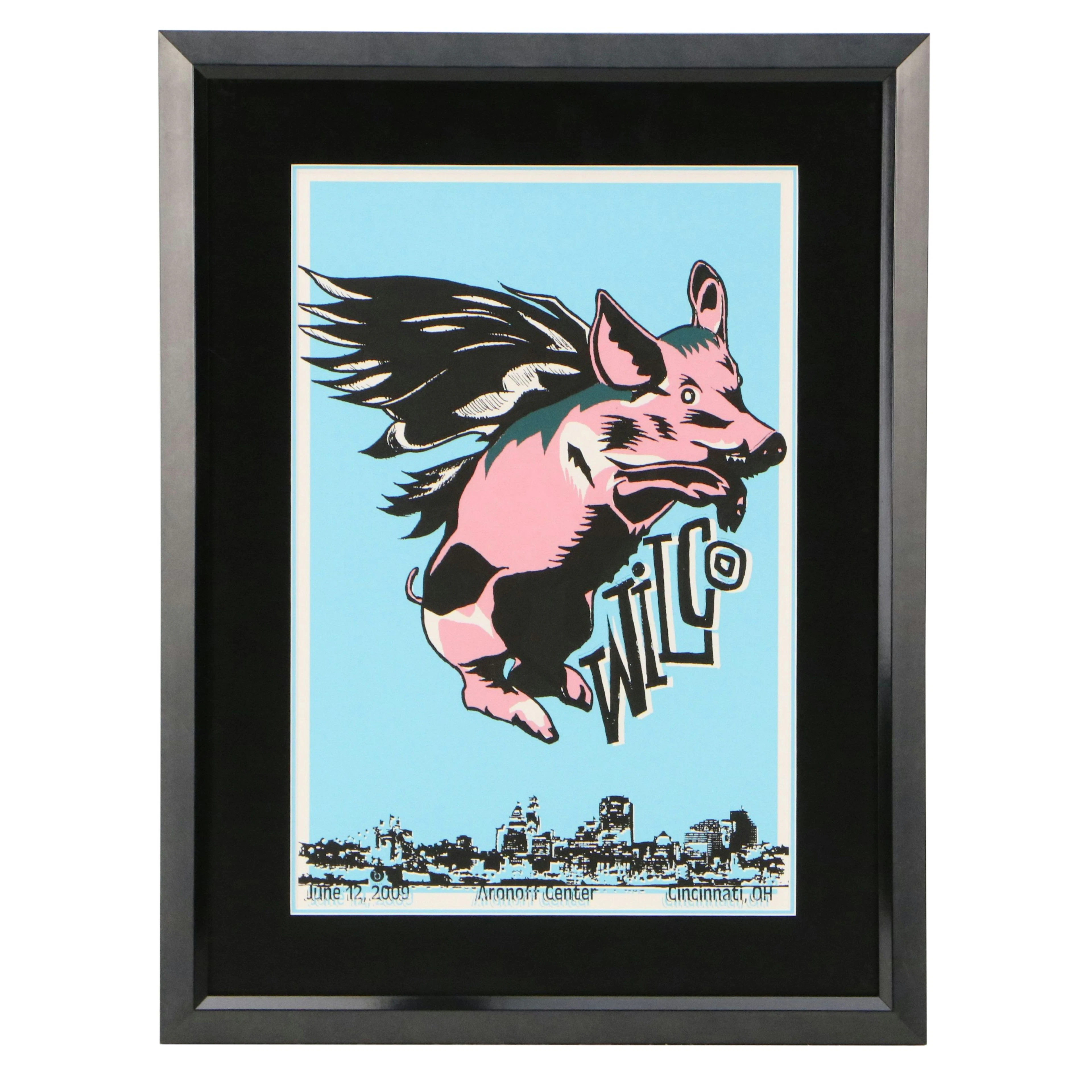 Wilco Aronoff Center Concert Serigraph Poster of a Flying Pig, 2009
