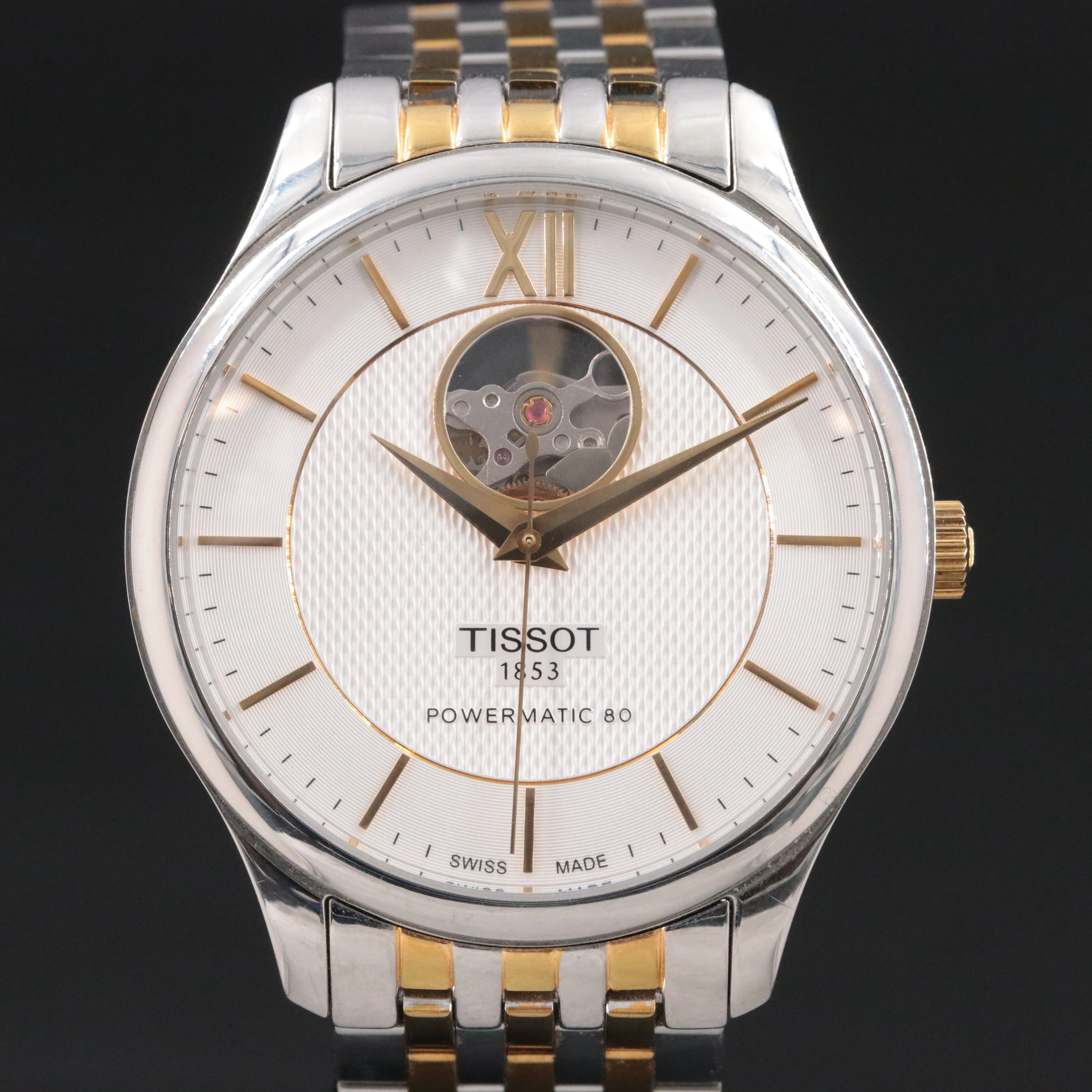 Tissot Powermatic 80 Two Tone Open Heart Steel Automatic Watch Ref. TO63907A