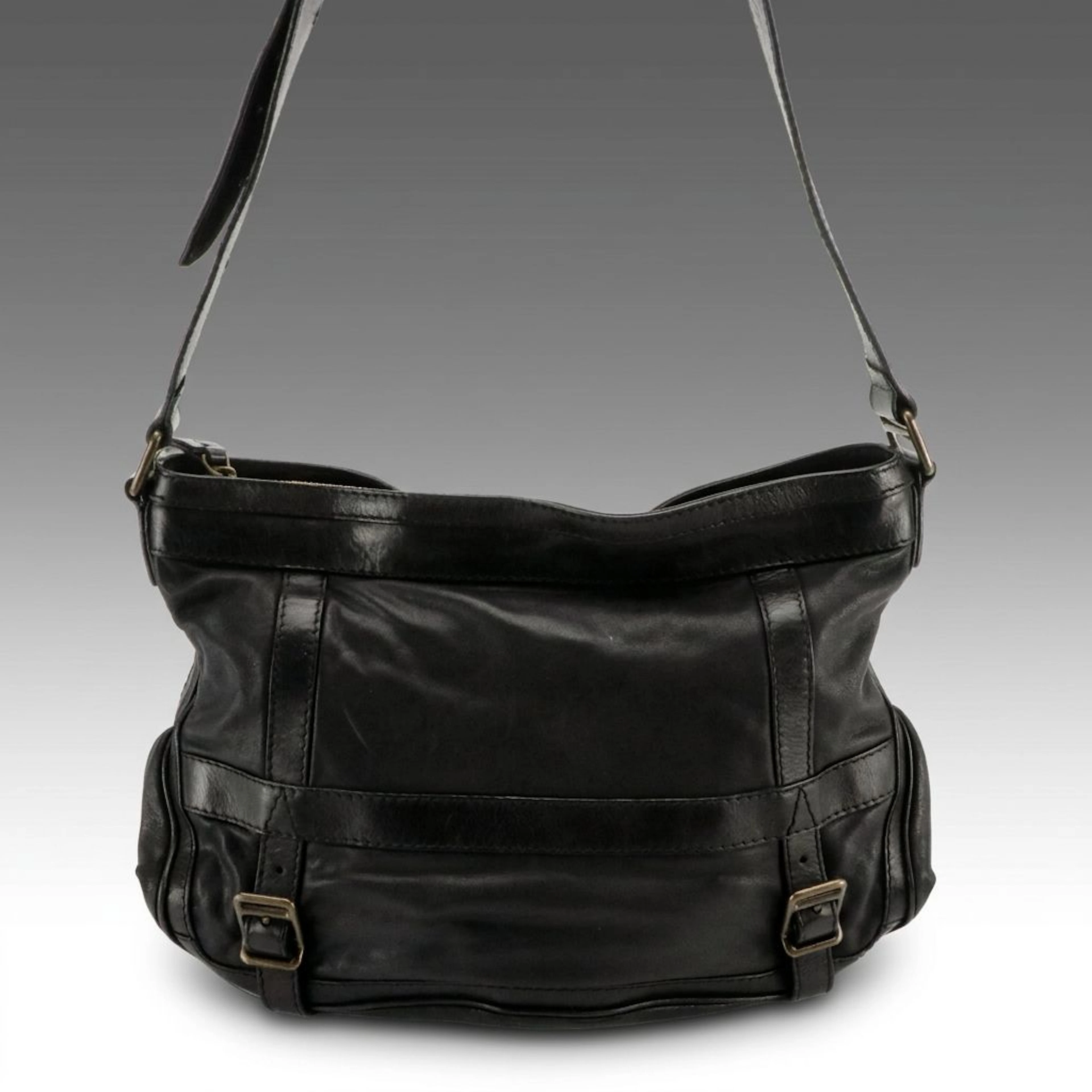 Burberry Pasmore Messenger Bag in Black Sheepskin Leather