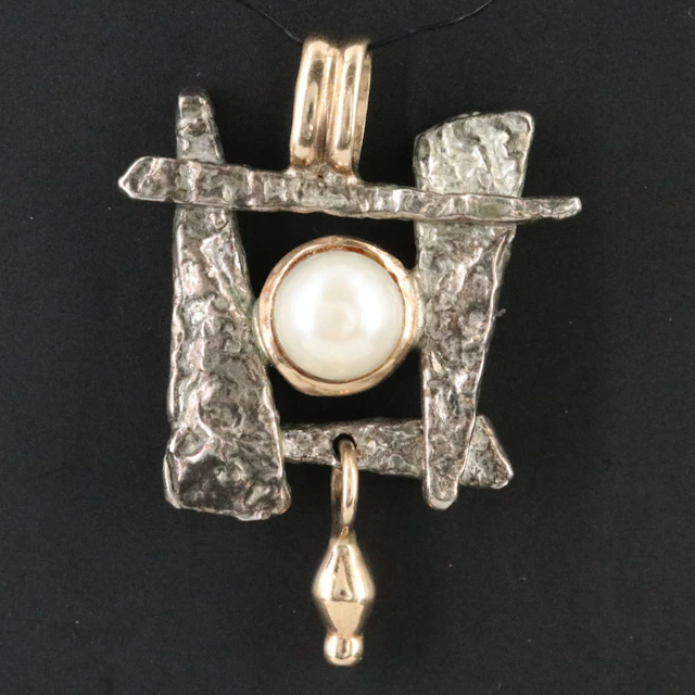 Sterling Pearl Pendant with 14K Accents