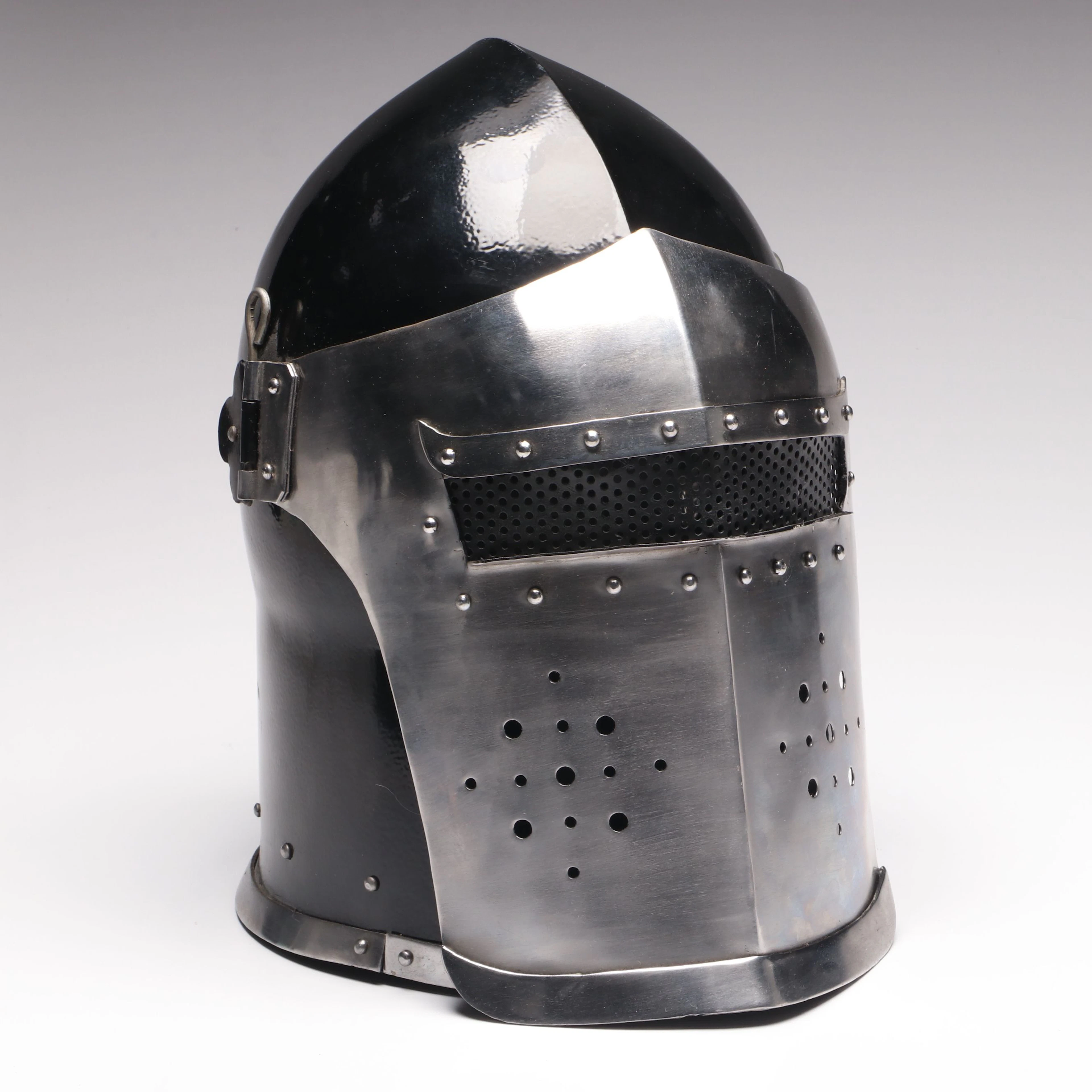 Medieval Style Visor Barbute Helmet
