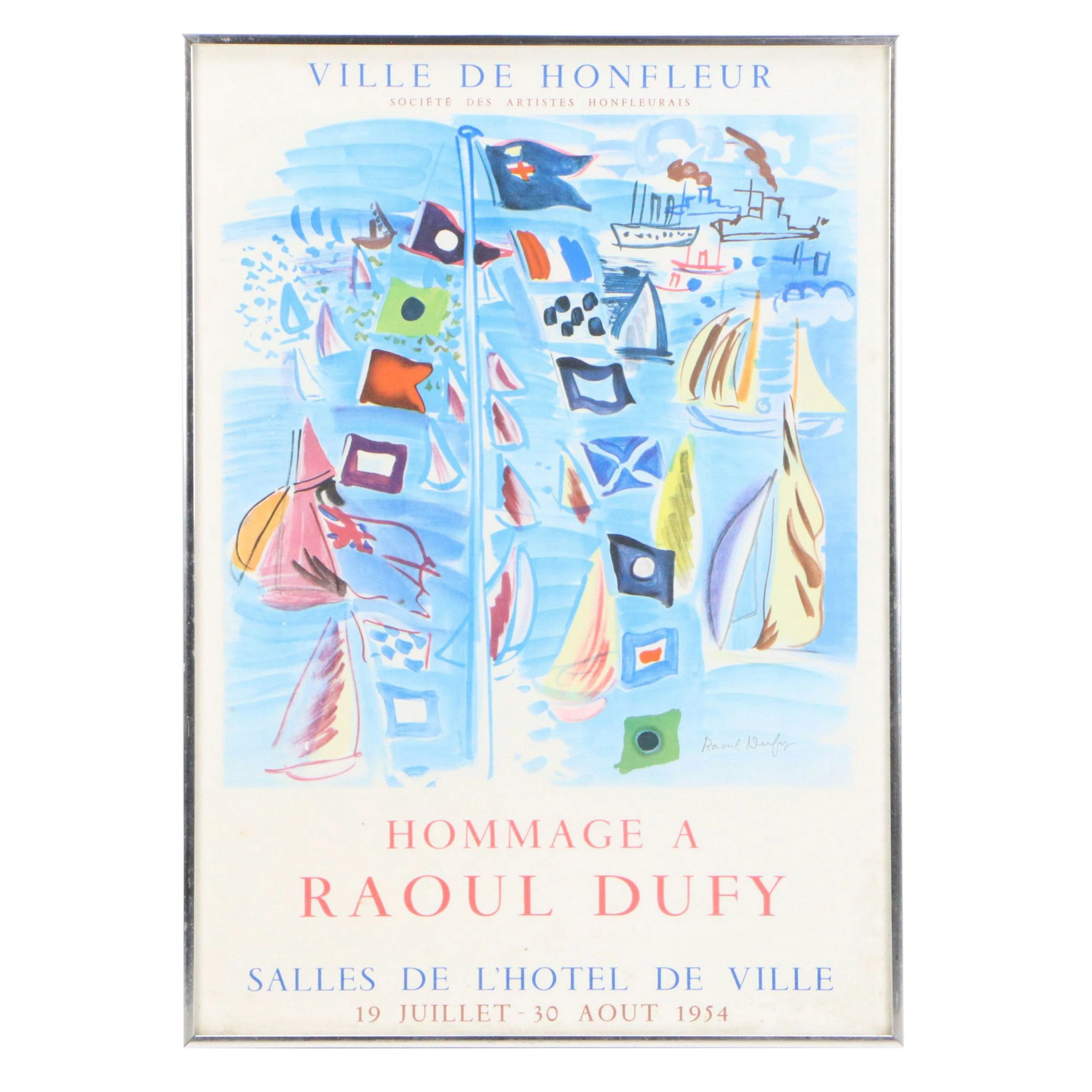 Lithograph After Raoul Dufy "Régates à Cowes" Exhibition Poster, 1954
