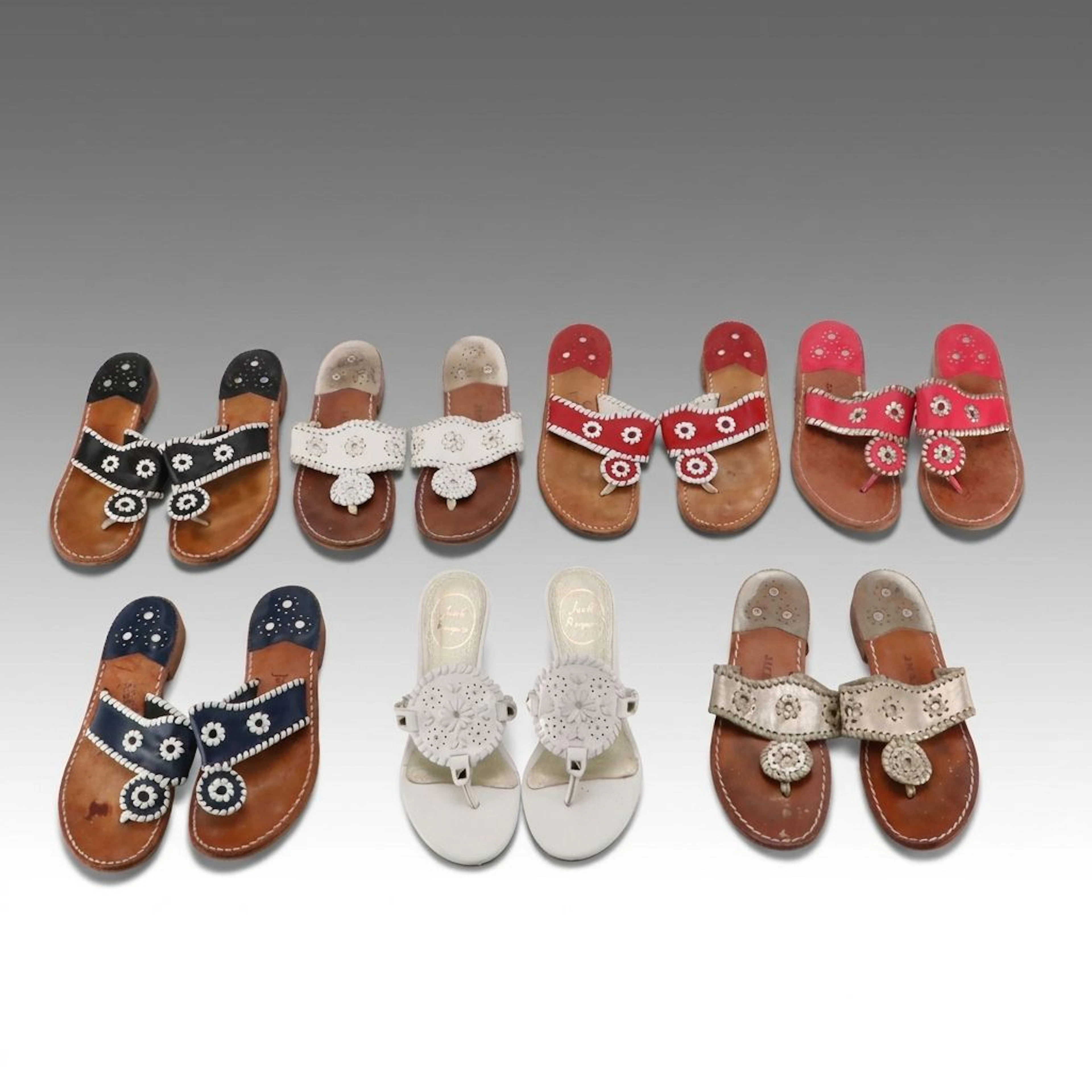 Jack Rogers Calypso Thong Sandals and Devyn Wedge Sandals with Box