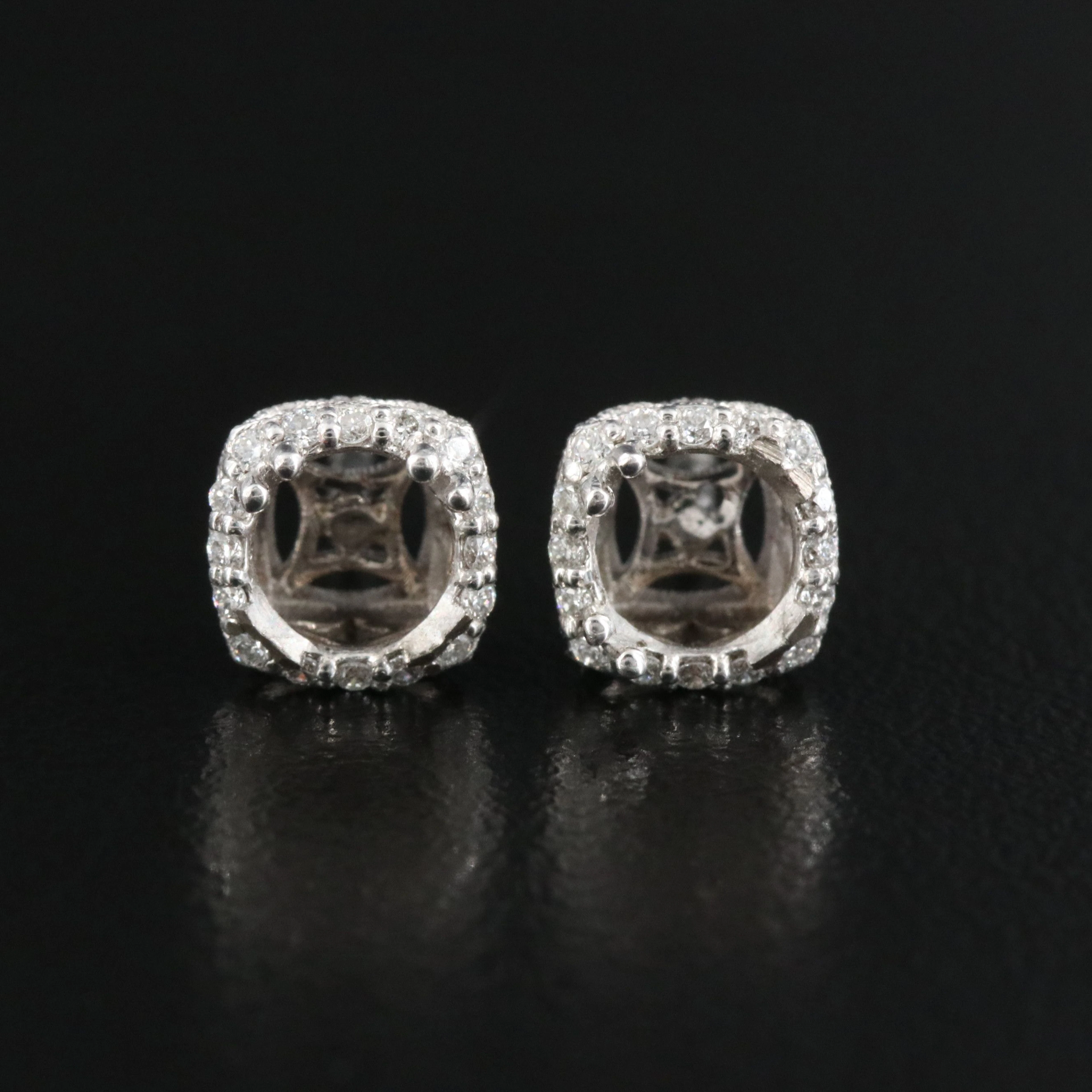 Tacori 18K 0.16 CTW Diamond Semi-Mount Stud Earrings