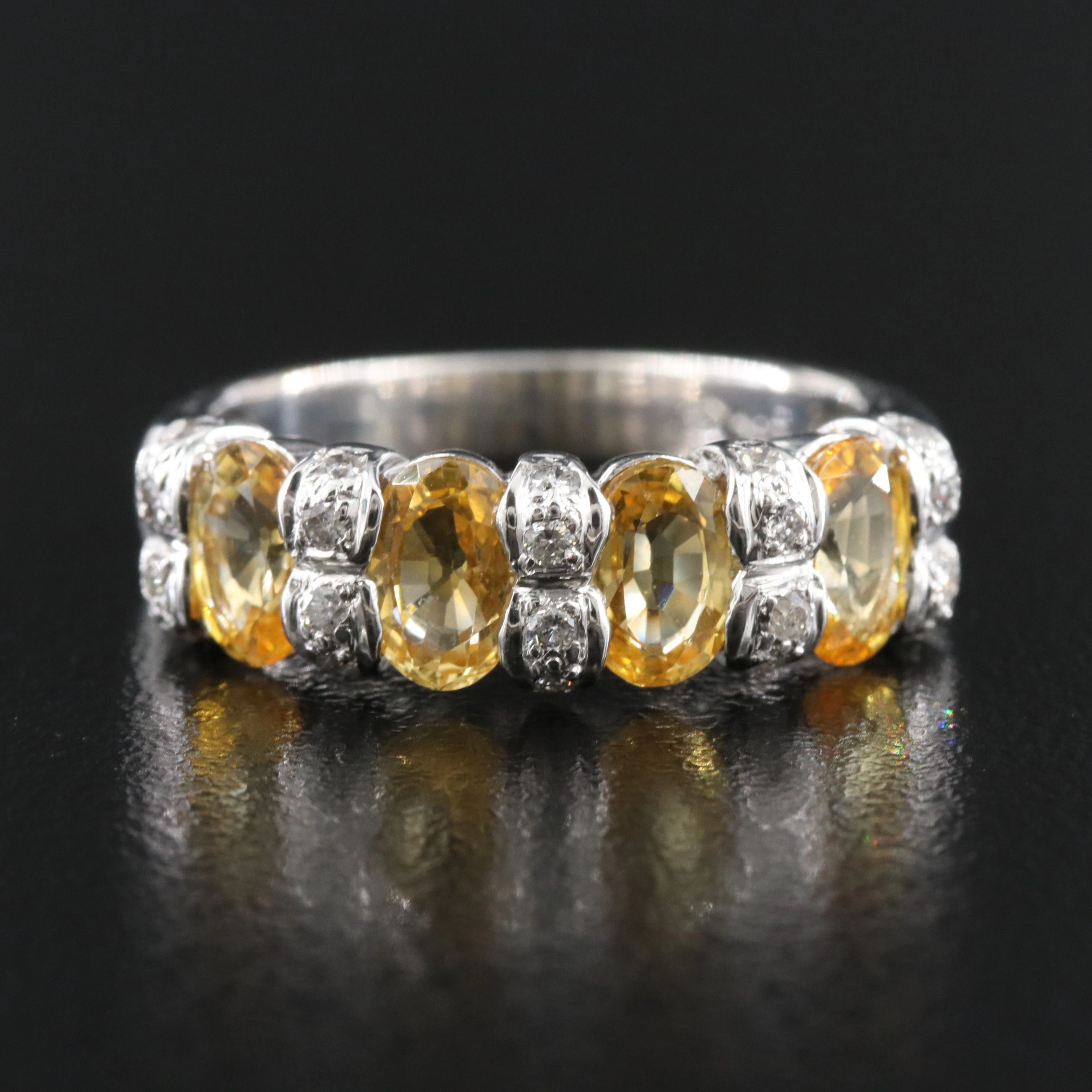 18K Yellow Sapphire and Diamond Ring