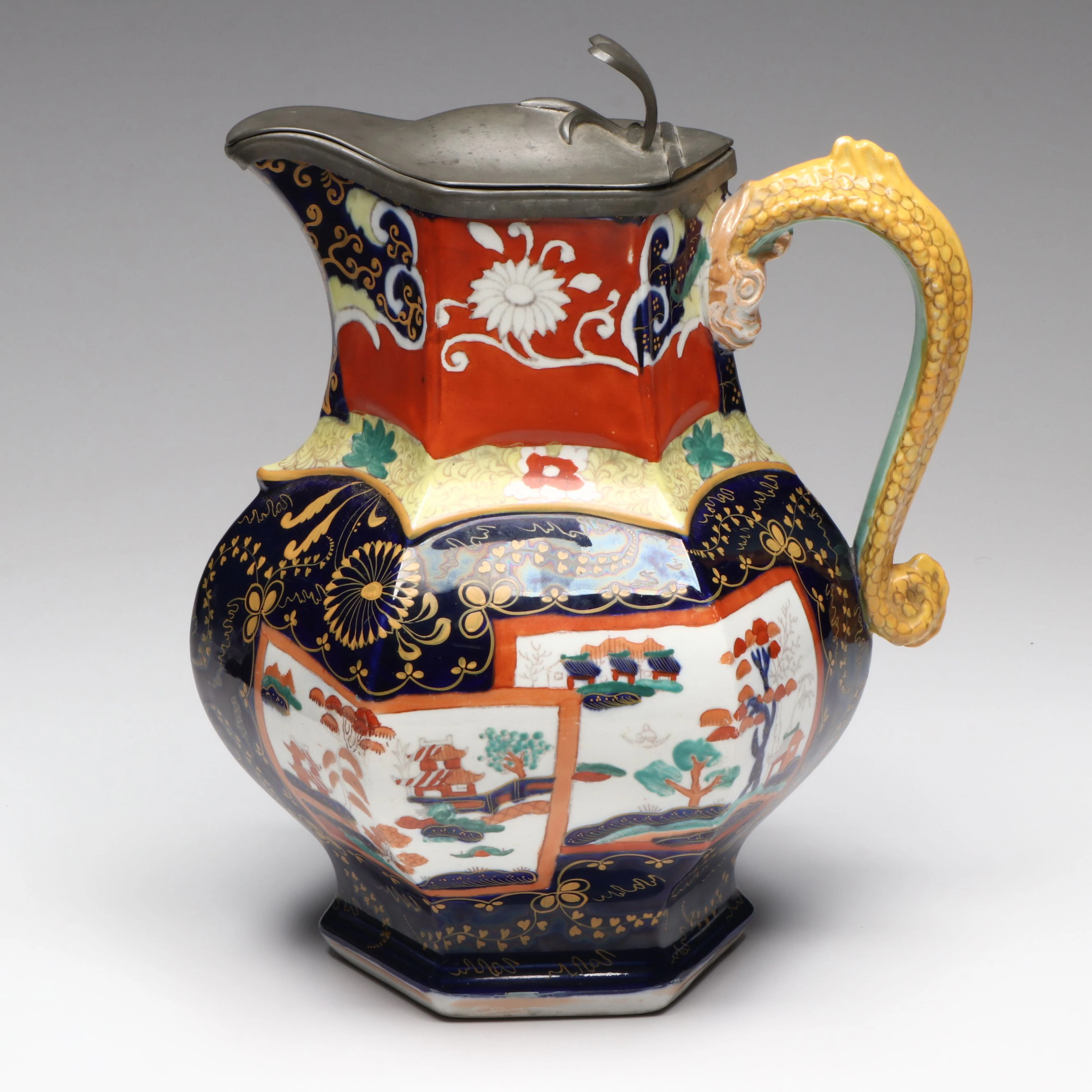 Mason’s, Morley & Ashworth English Imari Style Ironstone Pitcher, 19th Century