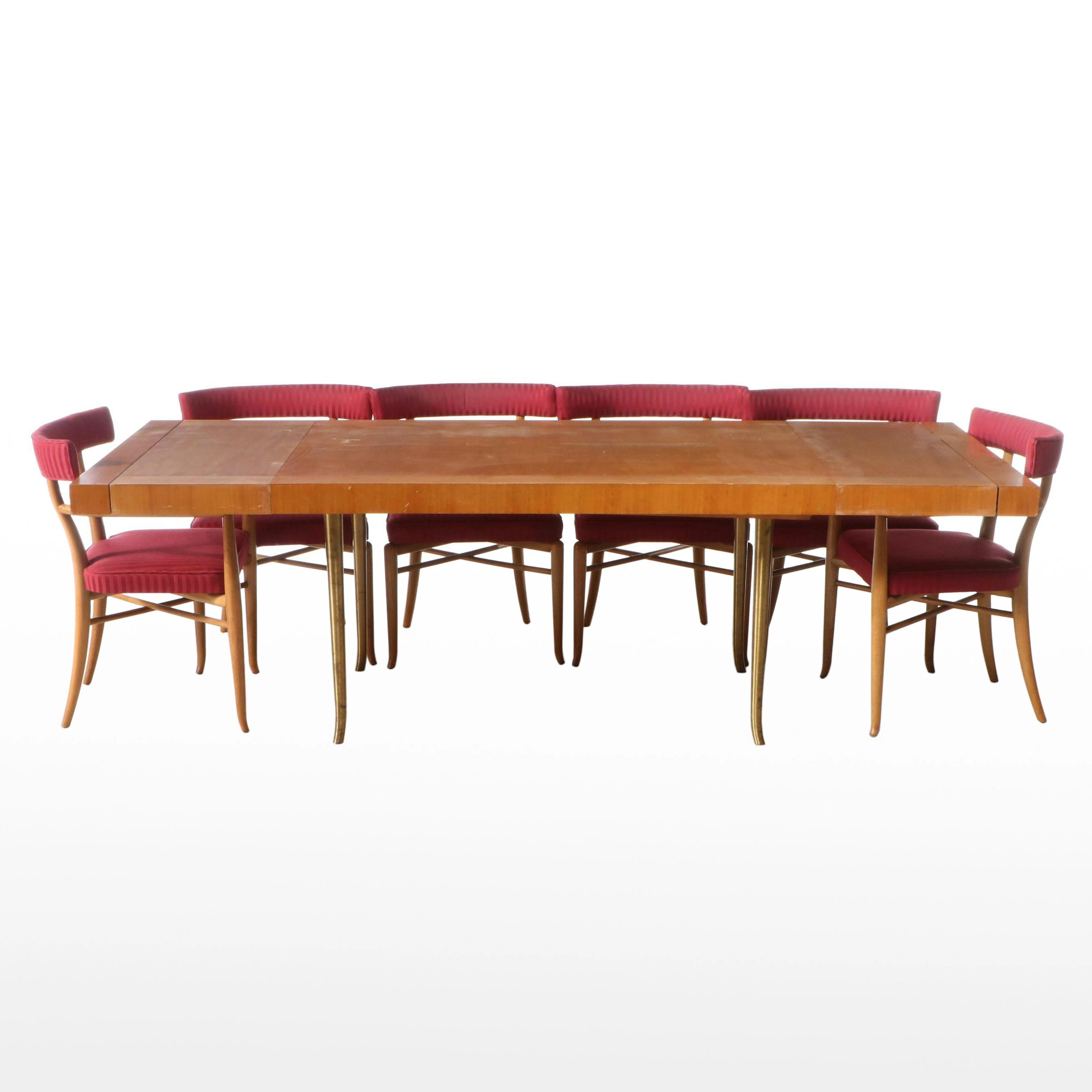 MCM Robsjohn-Gibbings for Widdicomb Seven-Piece Dining Set w/. "Klismos" Chairs