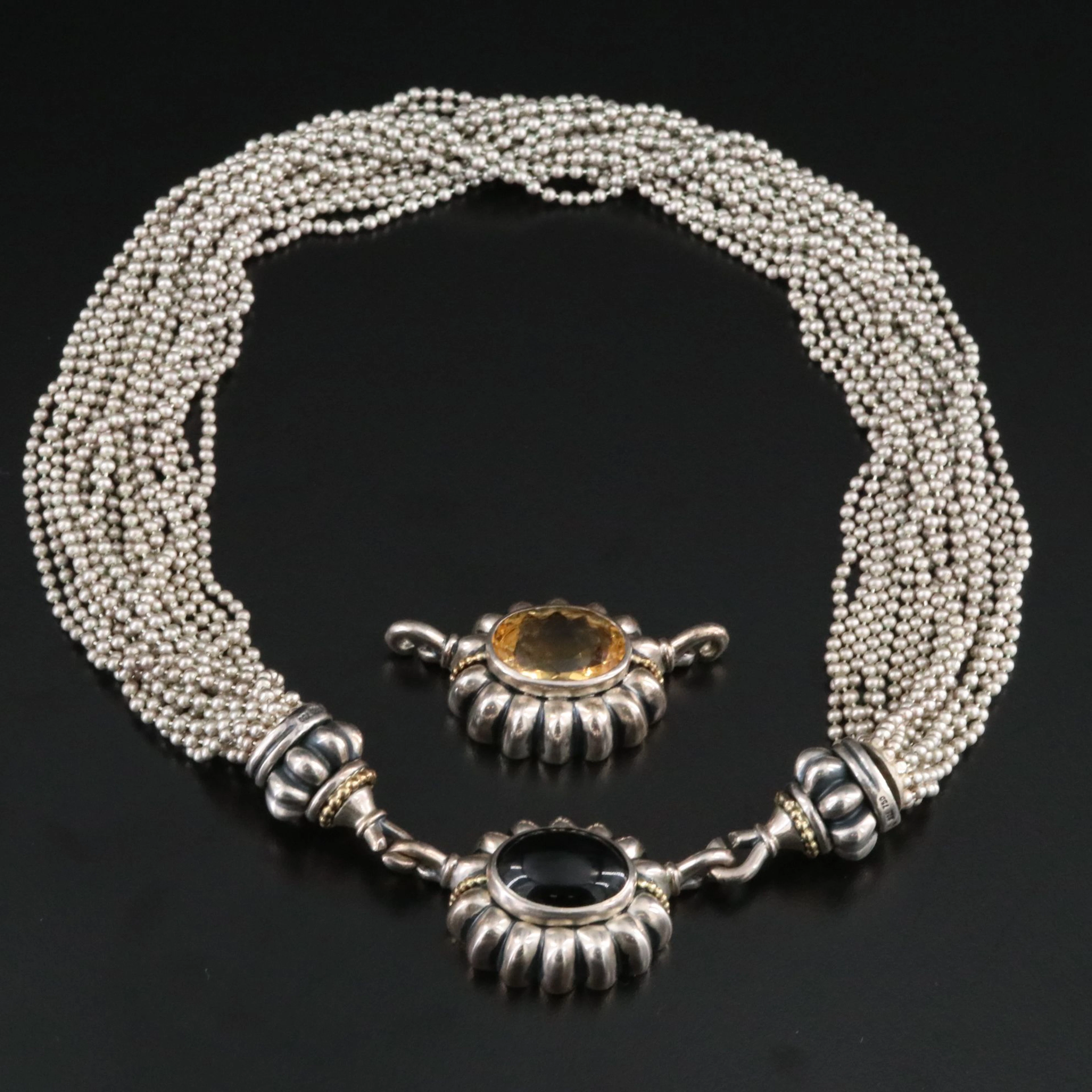 Caviar by Lagos Sterling, 18K Torsade Necklace with Interchangeable