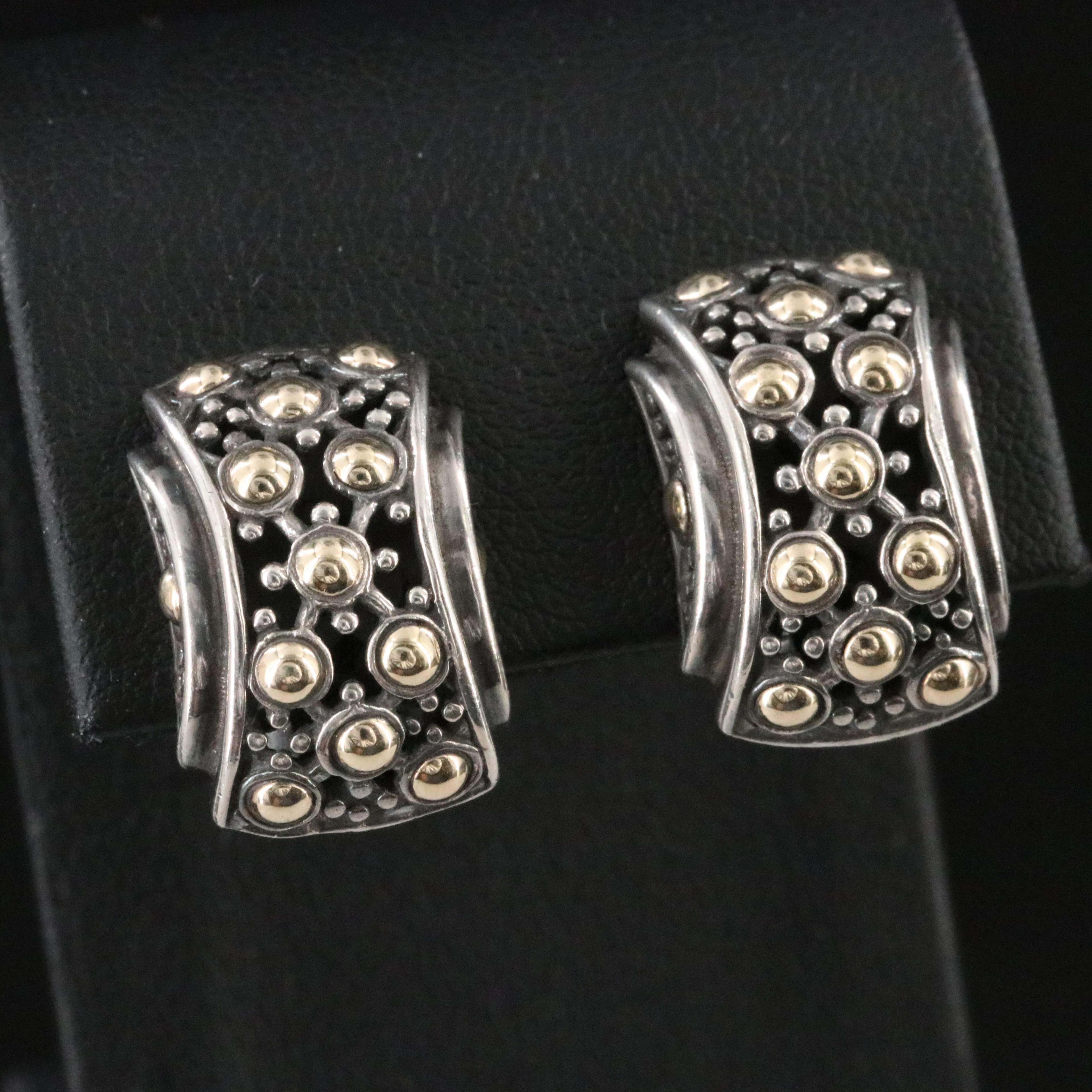 John Hardy Jaisalmer Dot Sterling Earrings with 18K Accents