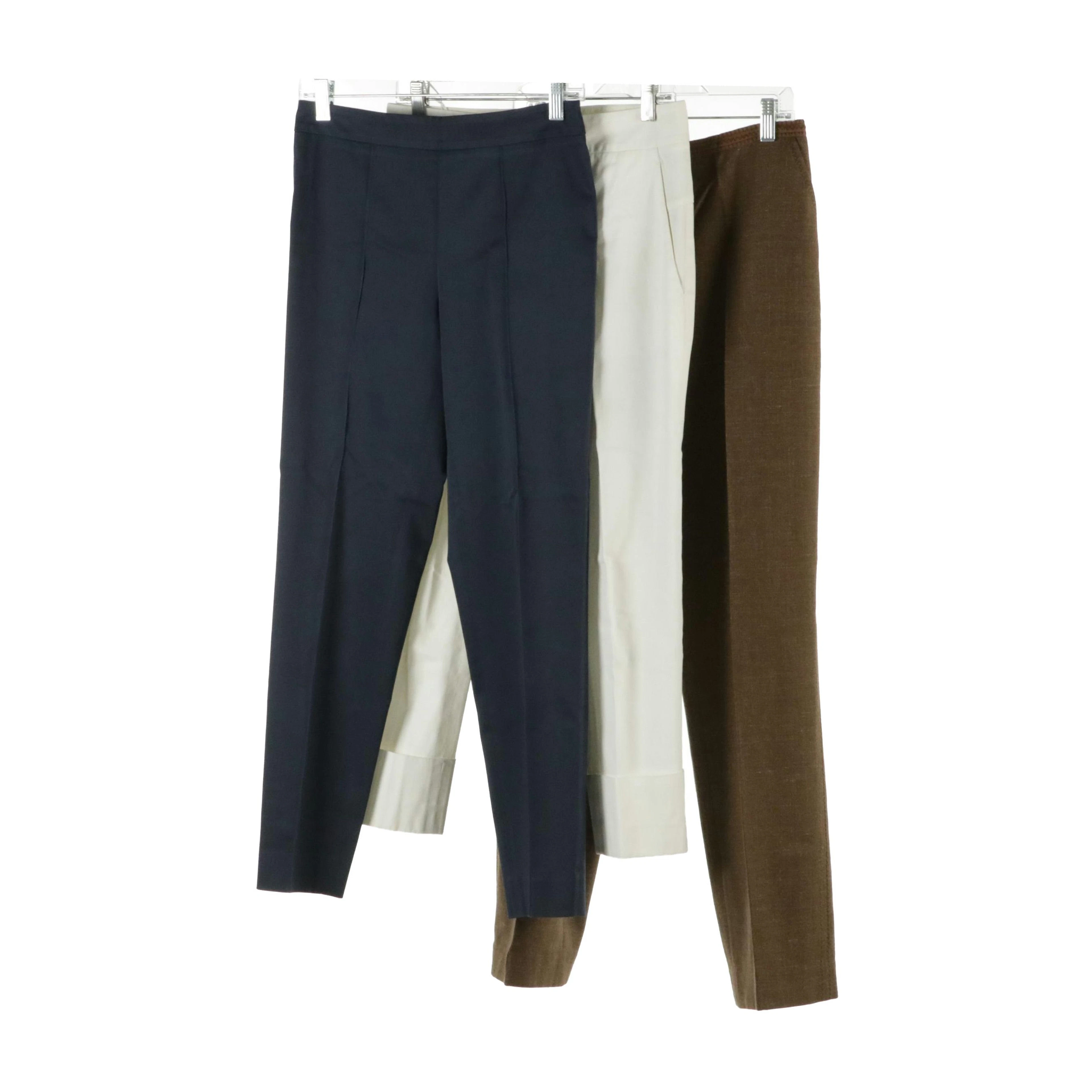 Alberta Ferretti Wool and Linen, Max Mara and Jil Sanders Straight Leg Trousers