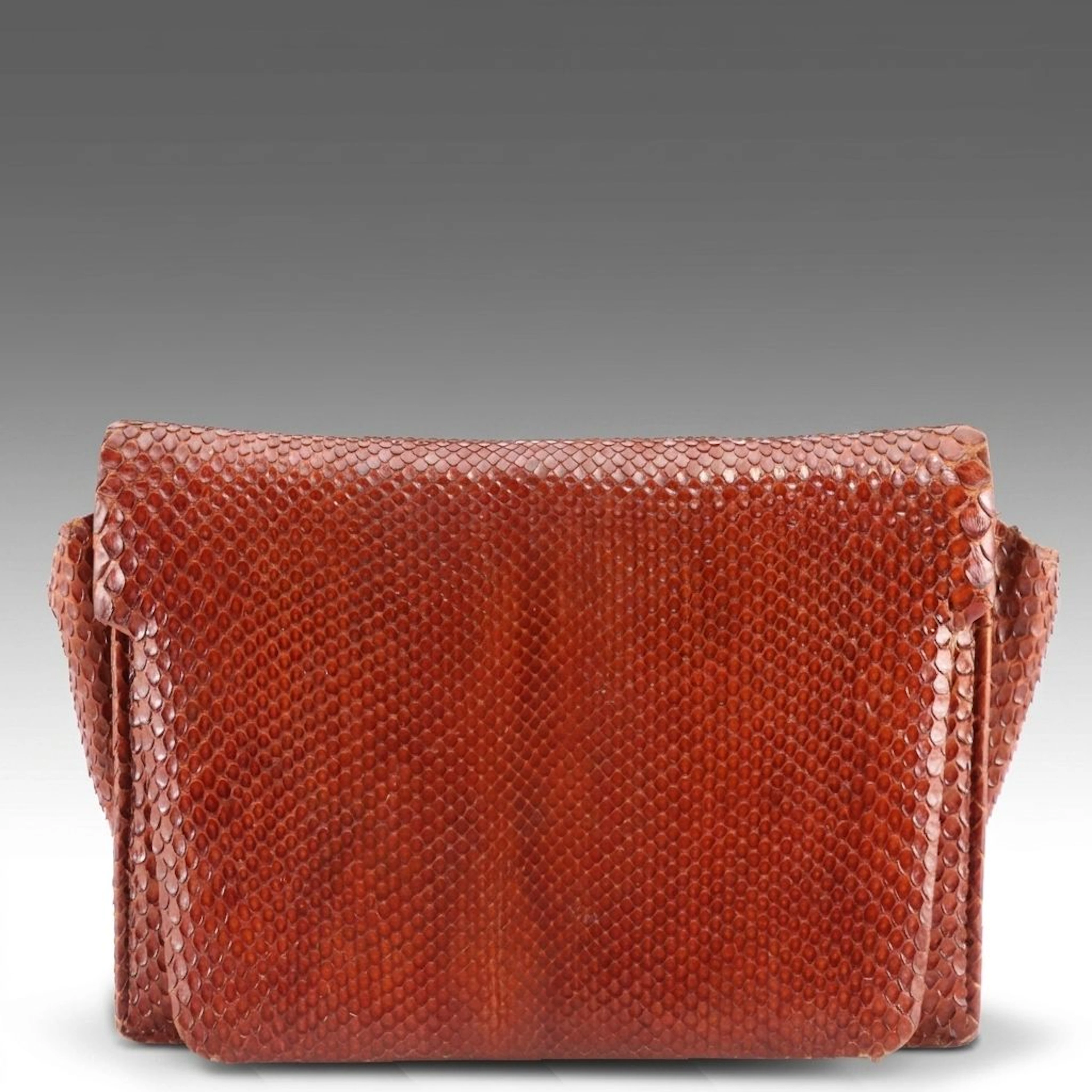 Snakeskin Leather Clutch Purse, Vintage
