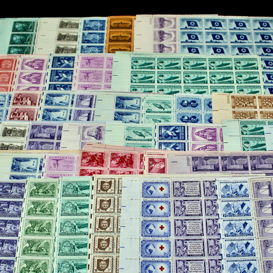 159 U.S. Mint Condition Postage Stamp Sheets, 1940s to 1960s