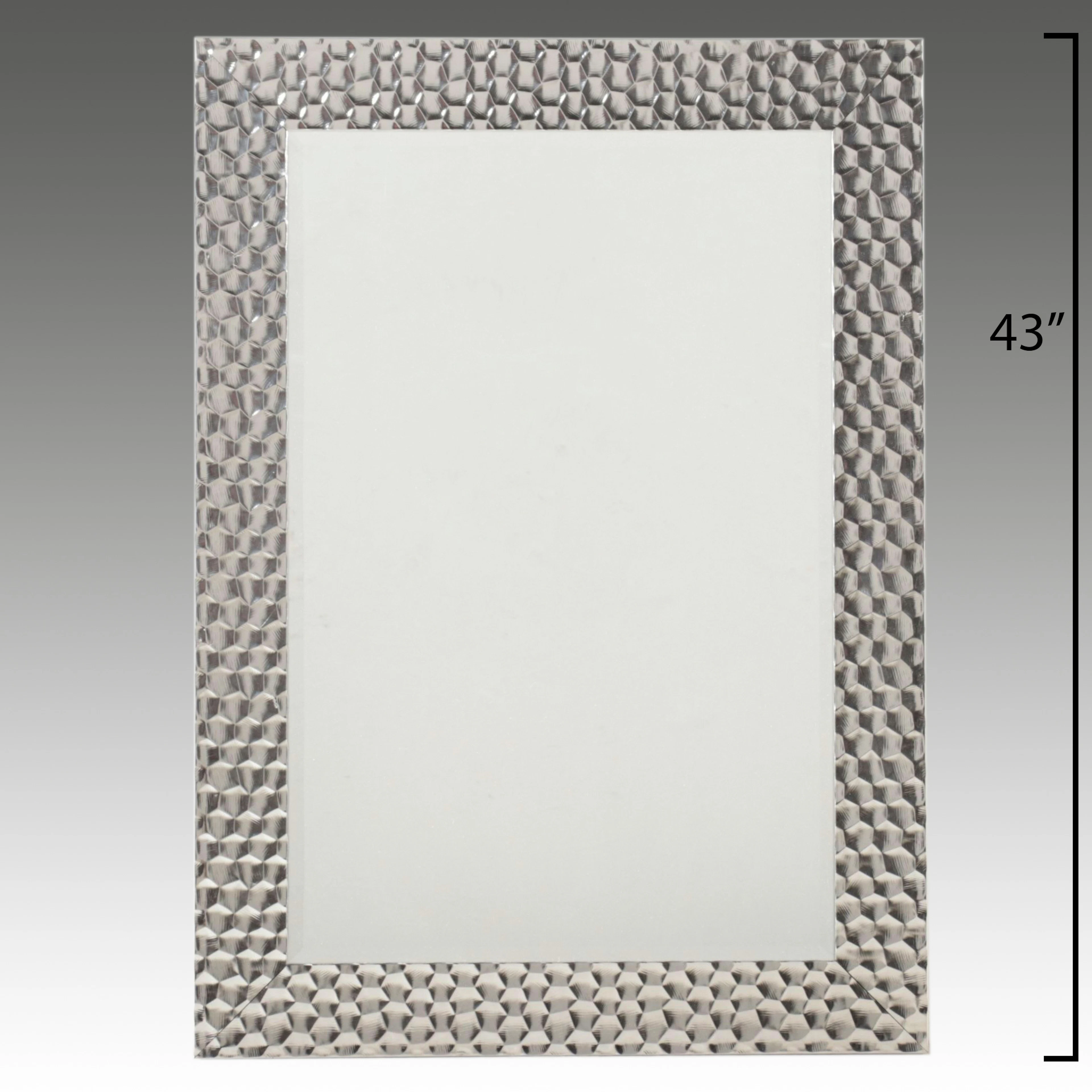 Modern Silver Finished Geometric Honeycomb Wall Mirror