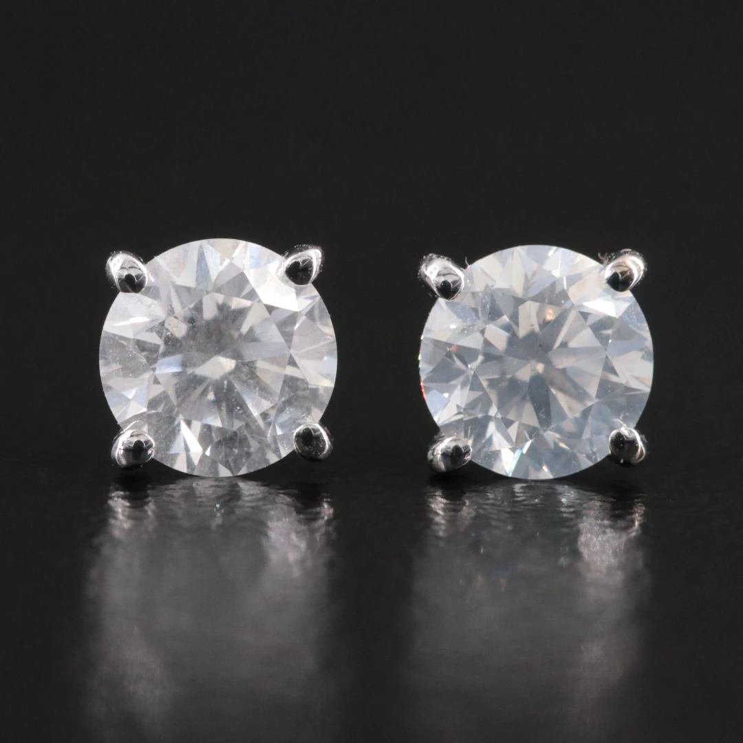 14K 1.05 CTW Diamond Solitaire Earrings