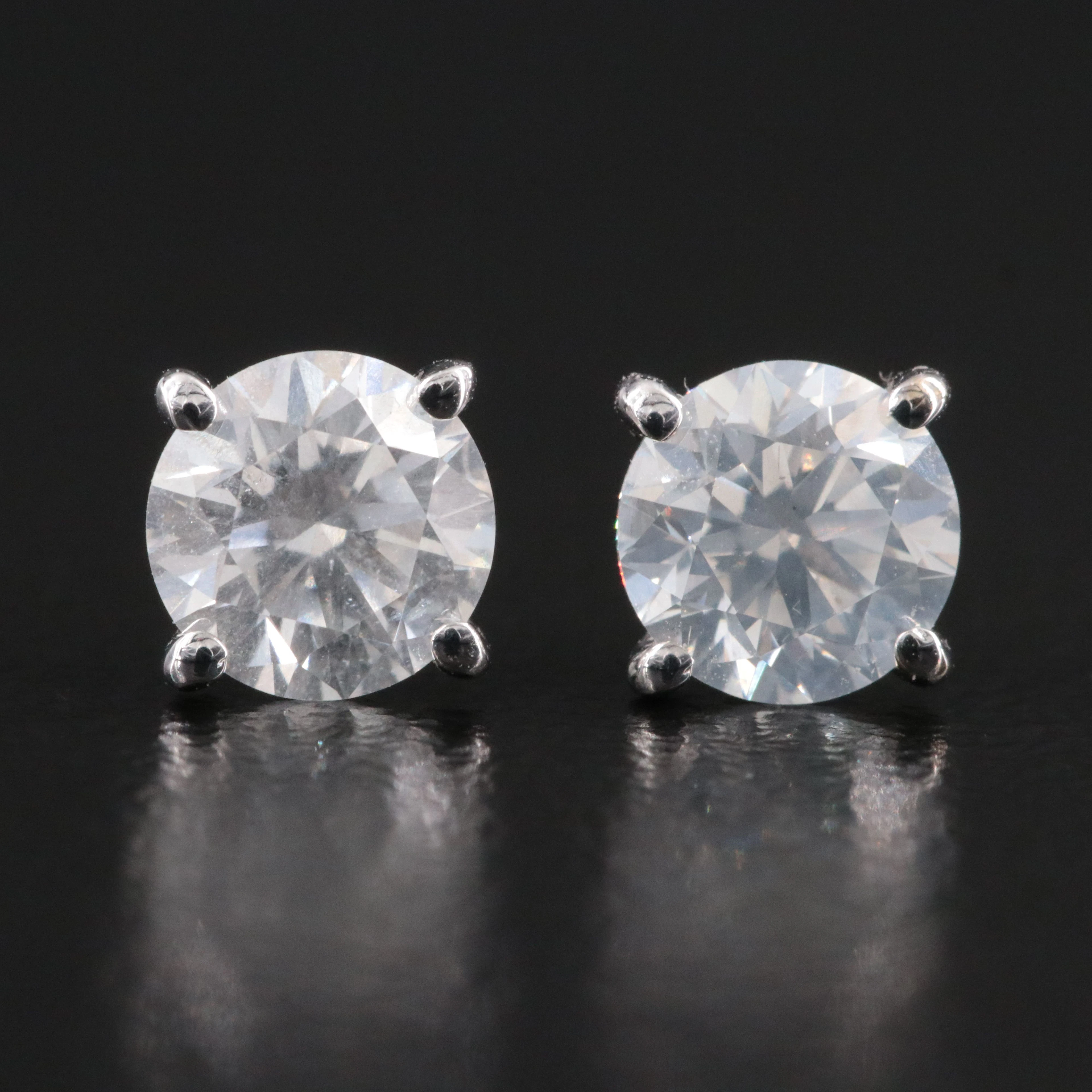 14K 1.05 CTW Diamond Solitaire Earrings
