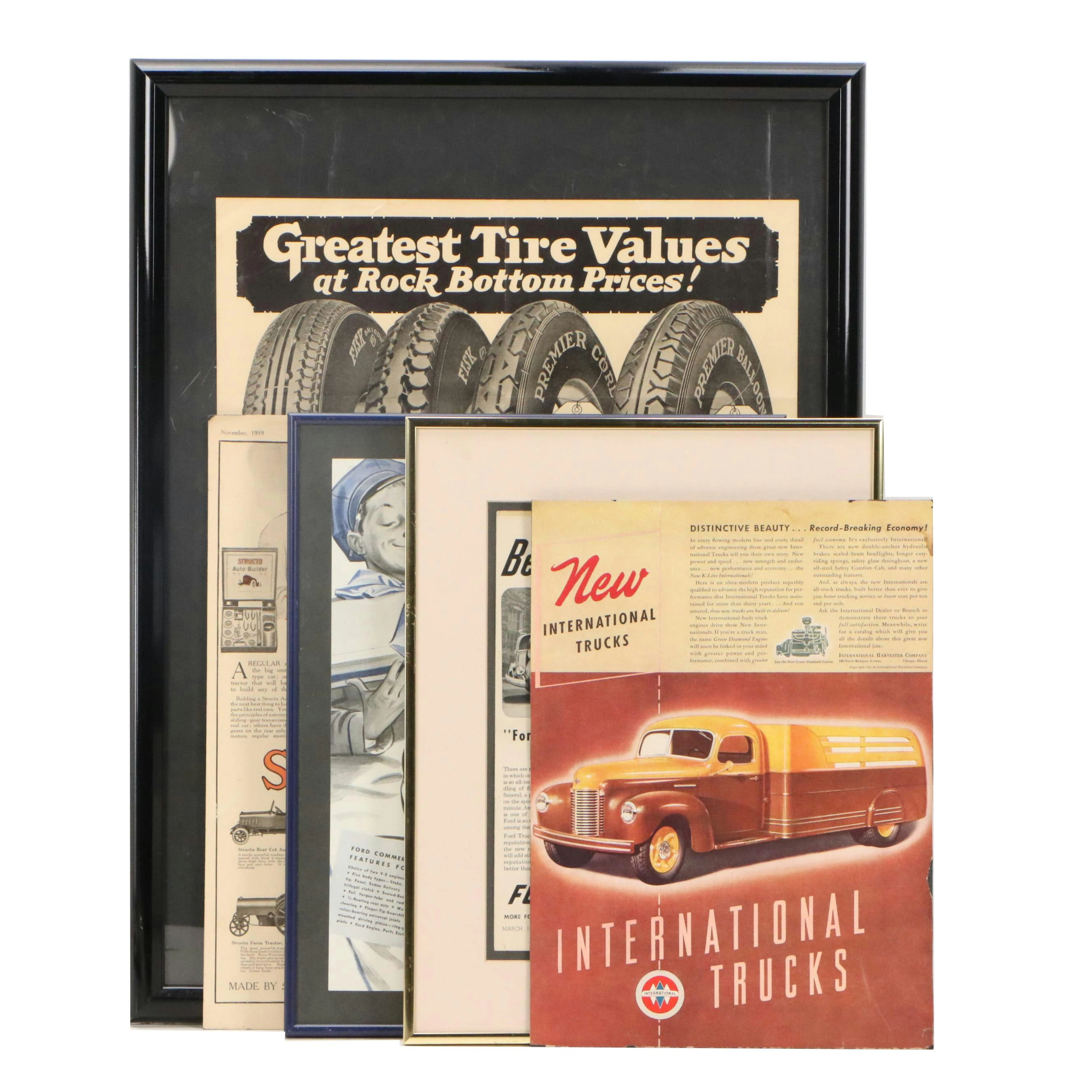 Structo Toys, Ford, and More Car-Themed Offset Lithograph Advertising Posters