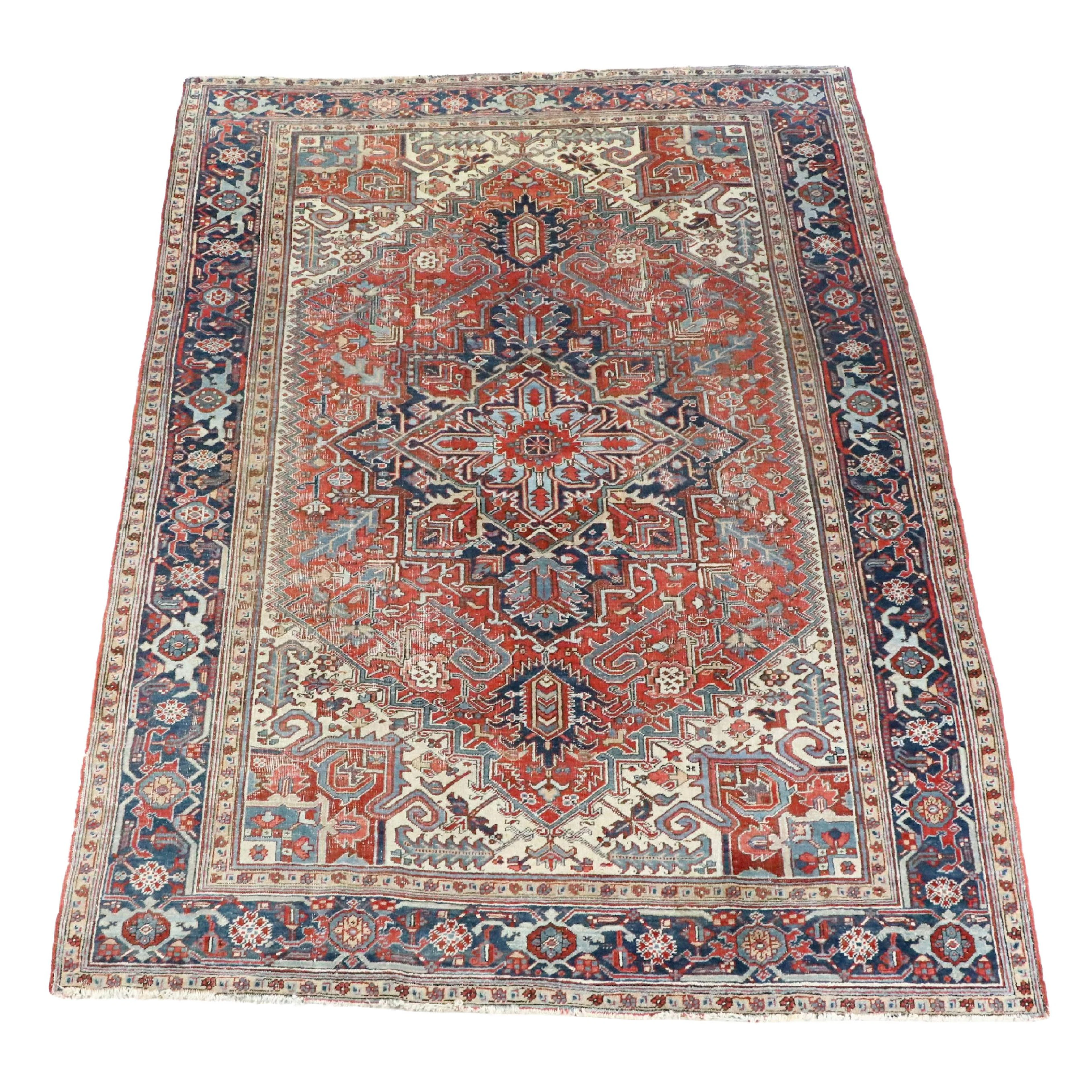 8'11 x 12'6 Hand-Knotted Persian Heriz Room-Sized Rug