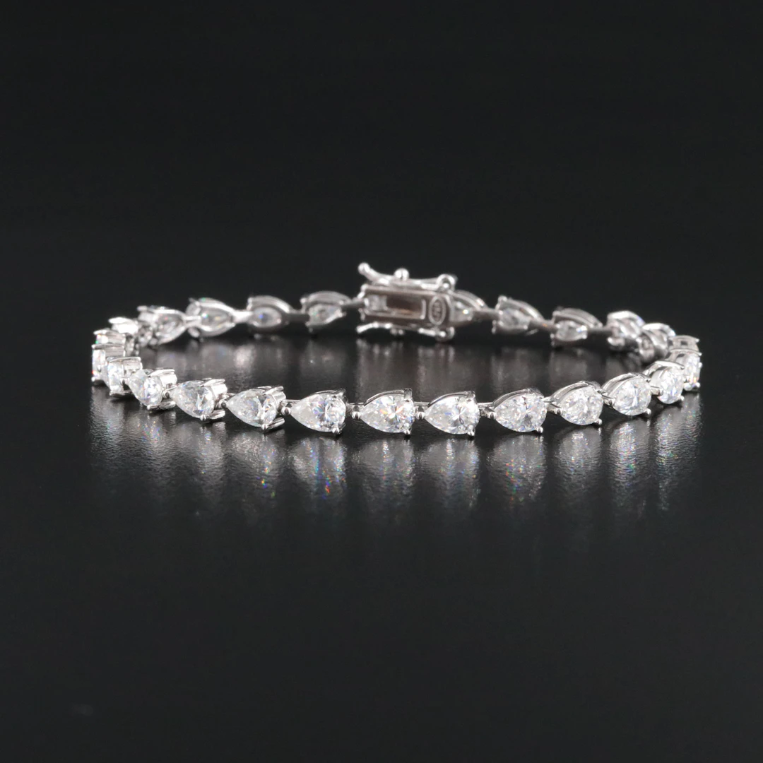 Sterling Moissanite Line Bracelet