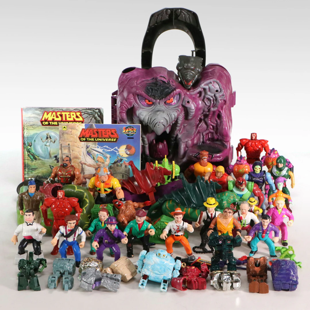 Mattel "Masters of the Universe" Action Figures, Carrying Case and Books