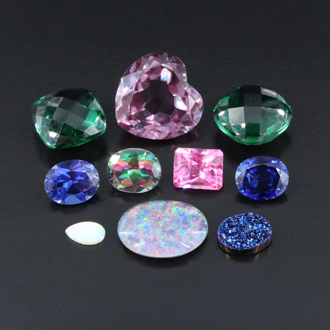 Loose Gemstones Featuring Lab Grown Sapphire, Lab Grown Quartz and Opal Triplet