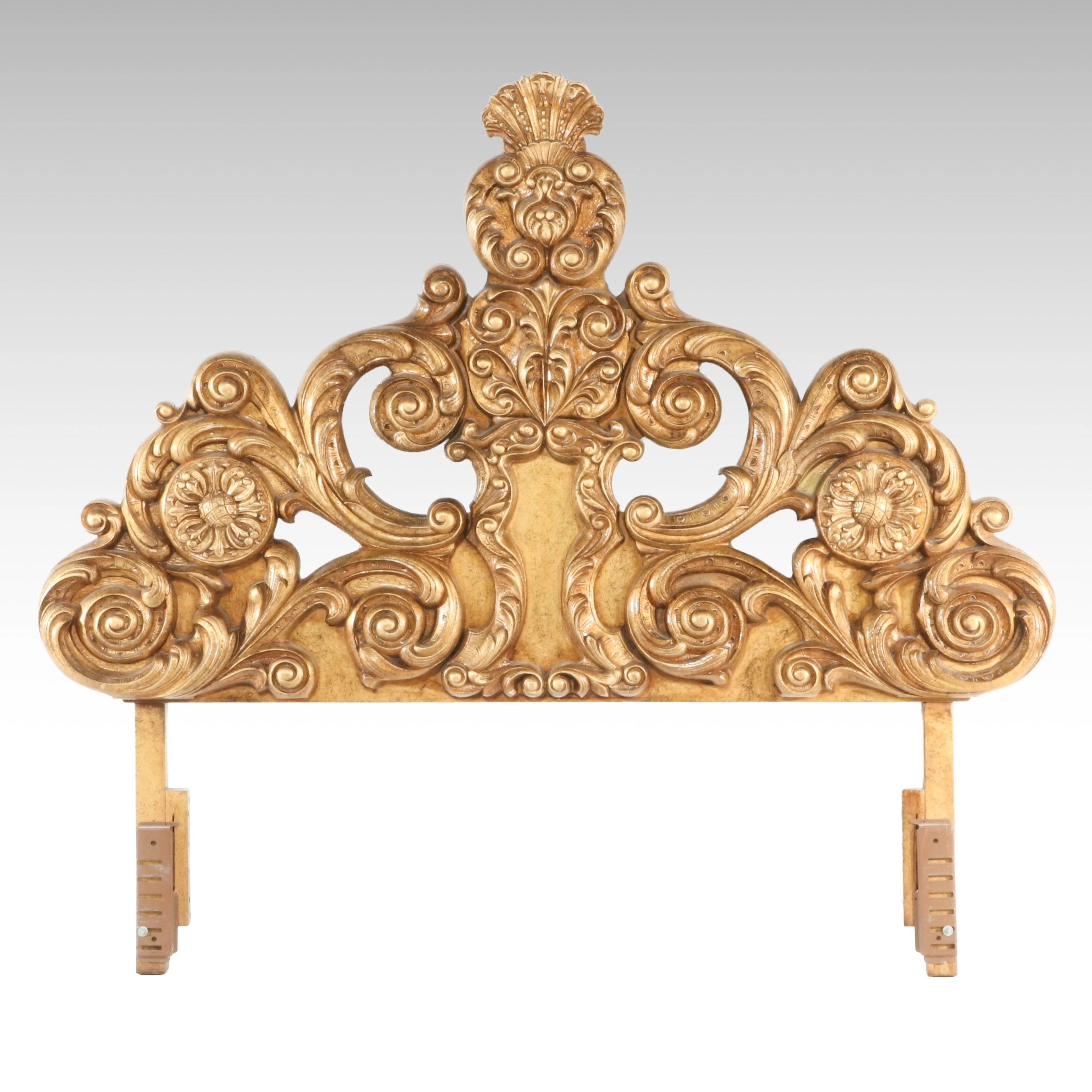 Italian Rococo Style Carved and Gilded Twin Headboard, Mid to Late 20th Century