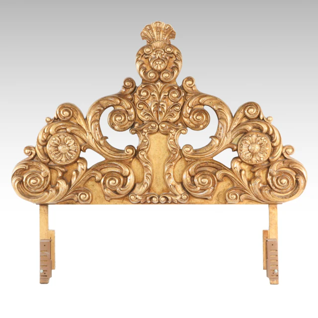 Italian Rococo Style Carved and Gilded Twin Headboard, Mid to Late 20th Century