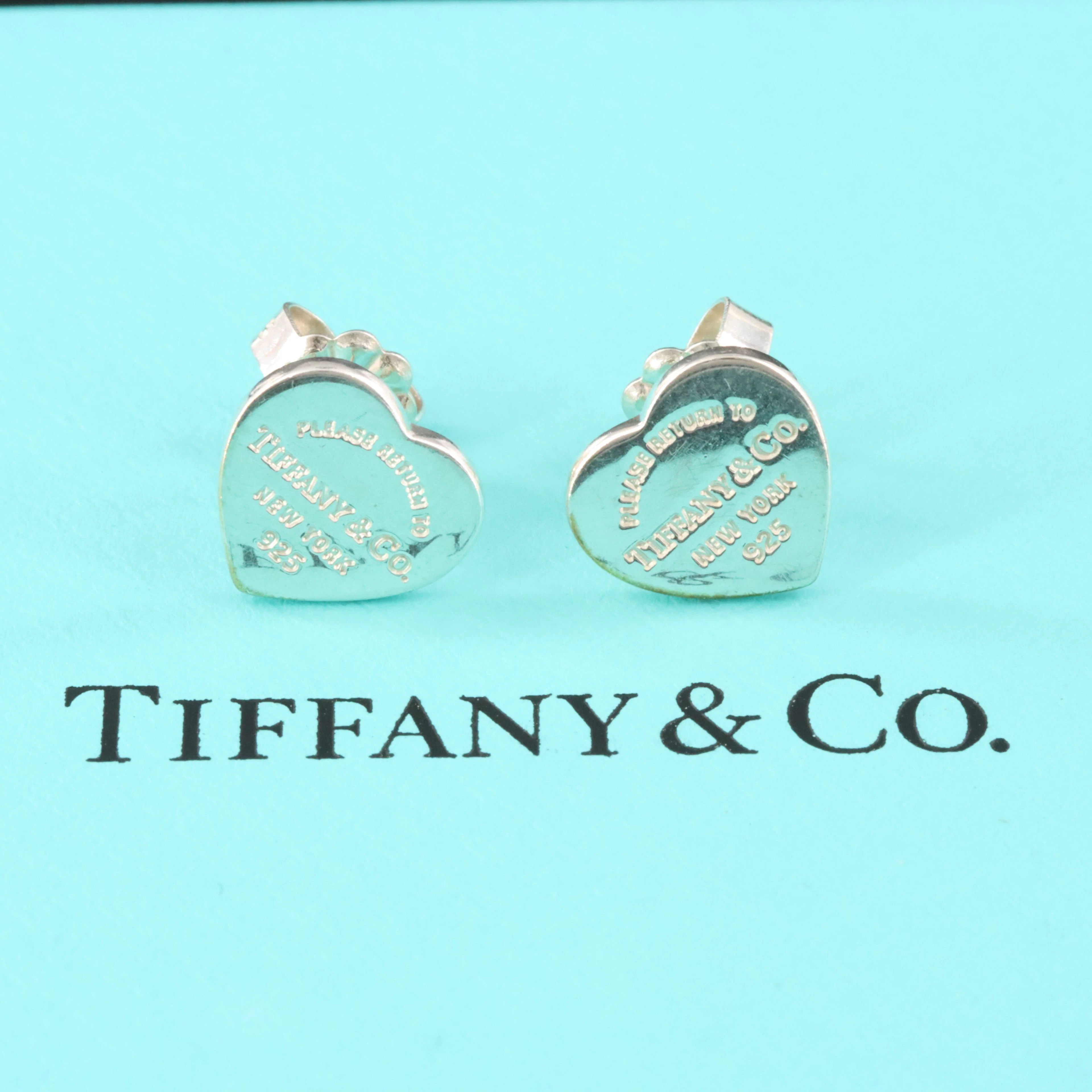 Tiffany & Co. Return to Tiffany Sterling Heart Earrings