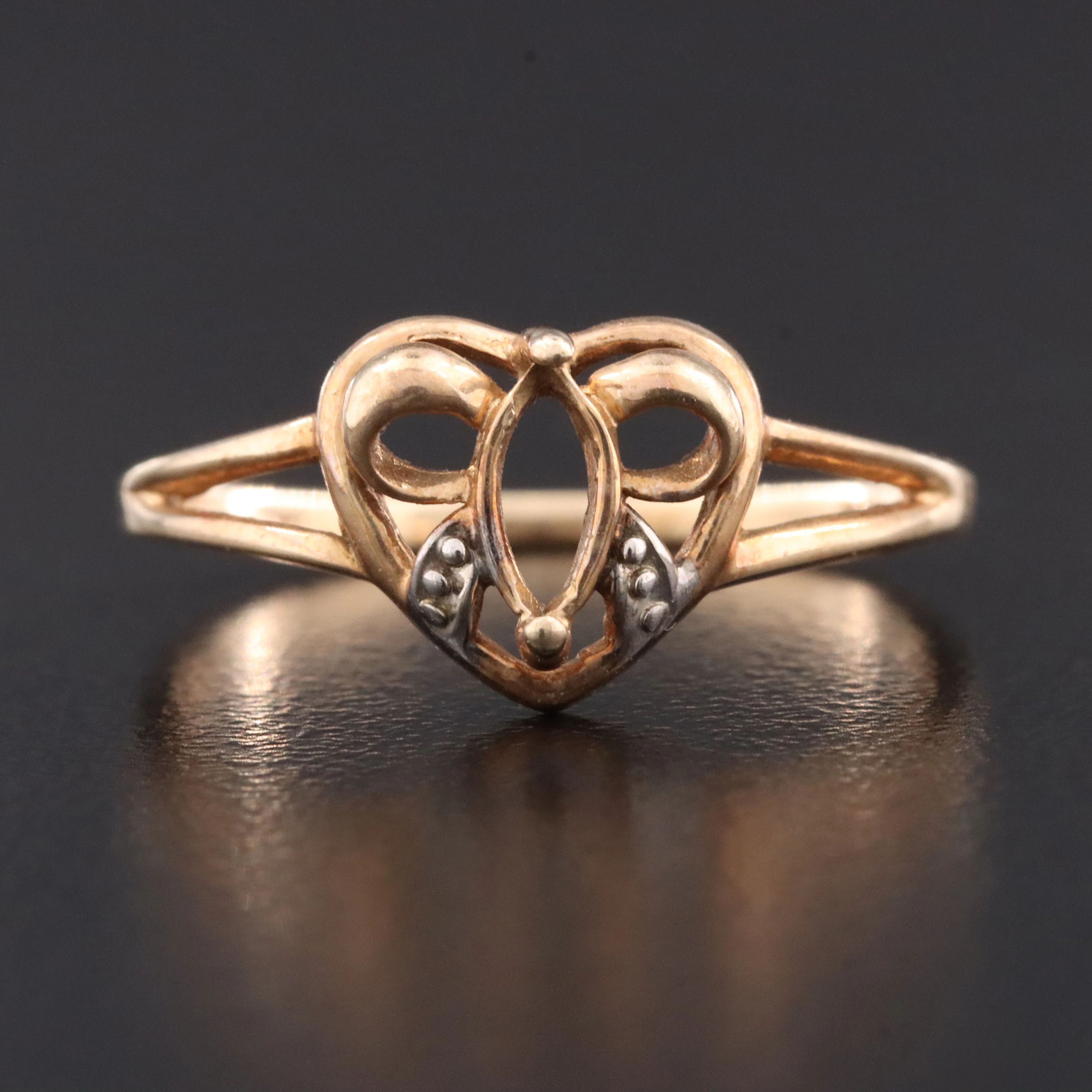 10K Heart Ring Mounting