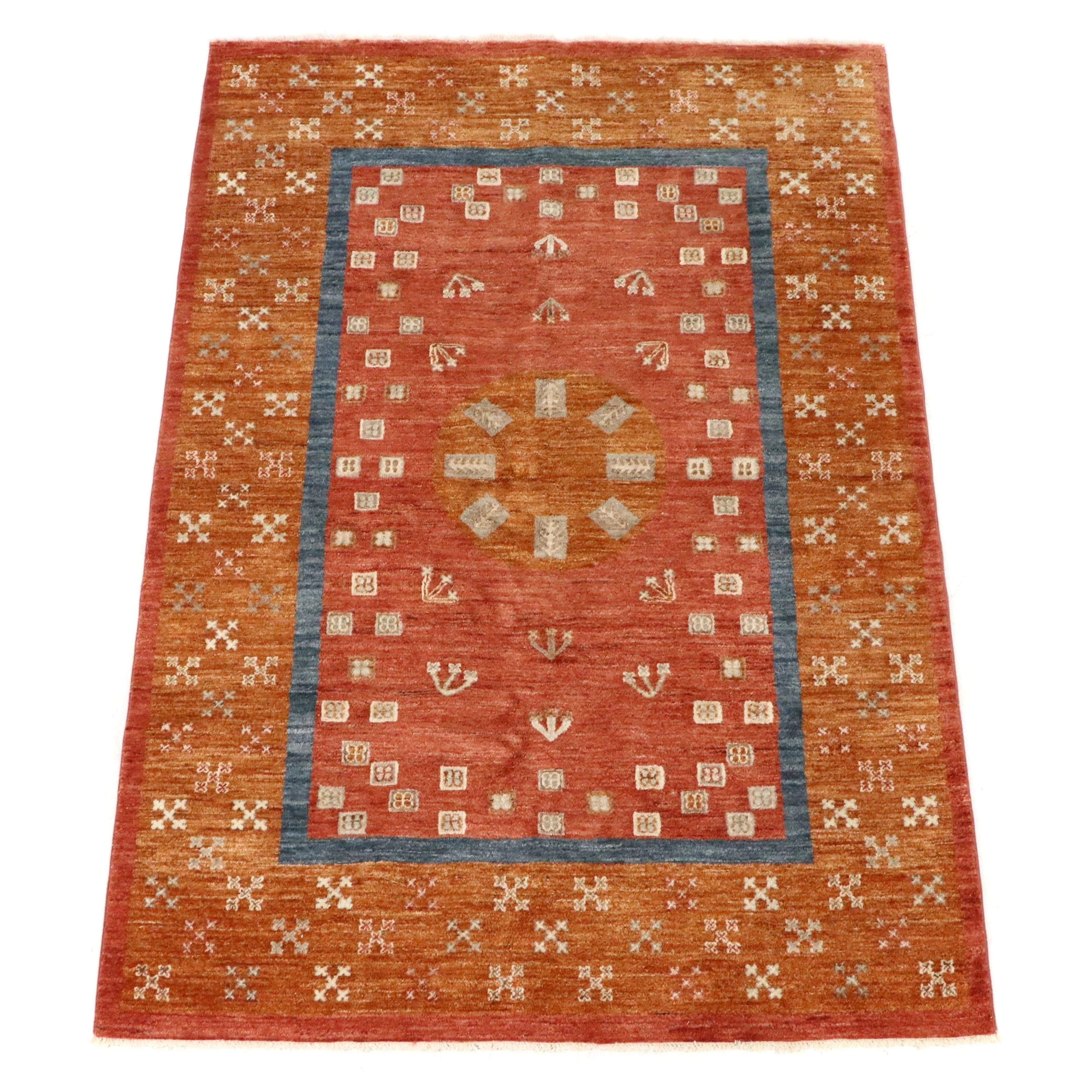 5'9 X 8'5 Hand-Knotted Indo-Persian Gabbeh Area Rug