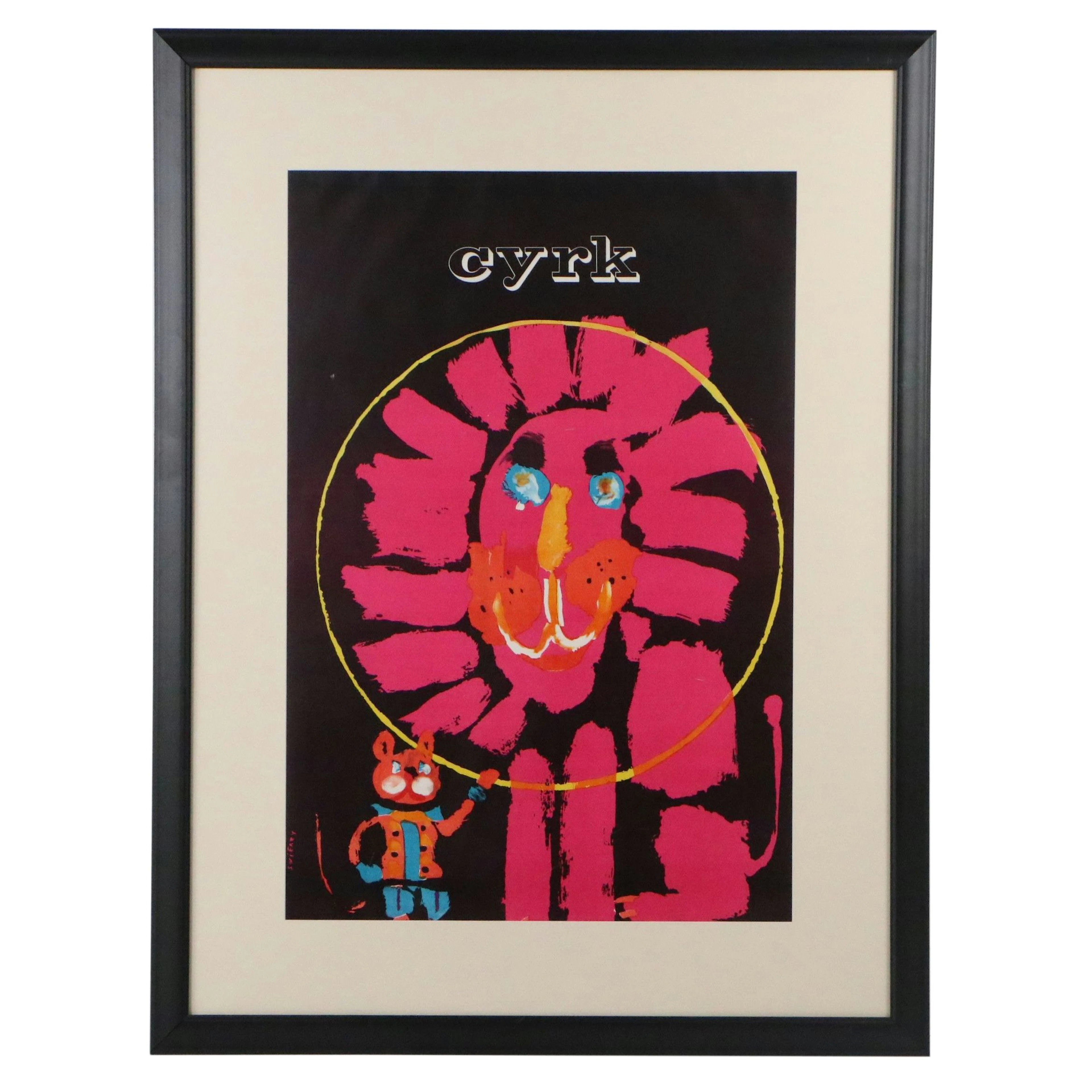 CYRK Offset Litho Circus Poster After Waldemar Swierzy with Abstract