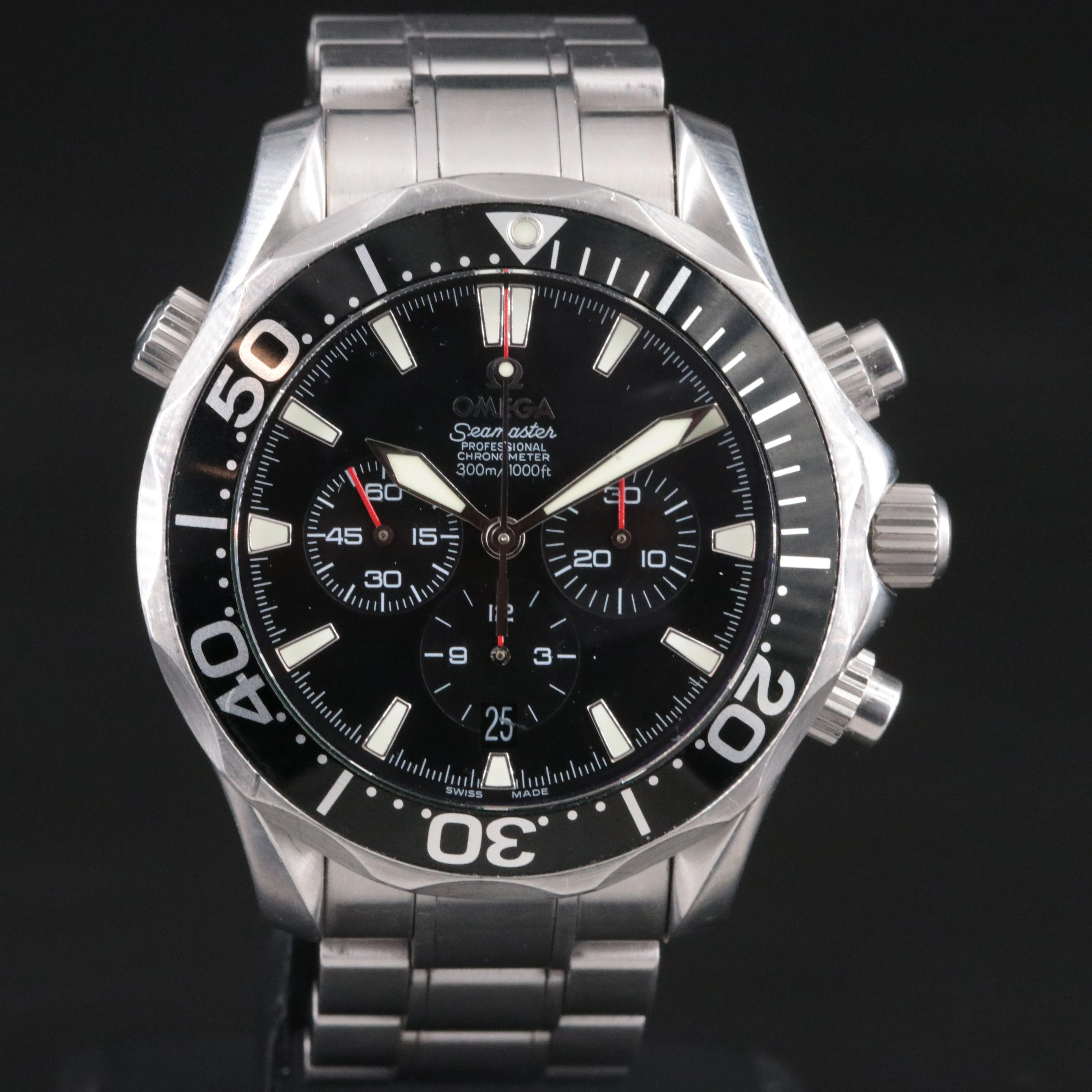 2006 Omega Seamaster Diver Professional 1000Ft. Chrono Date Stl. Automatic