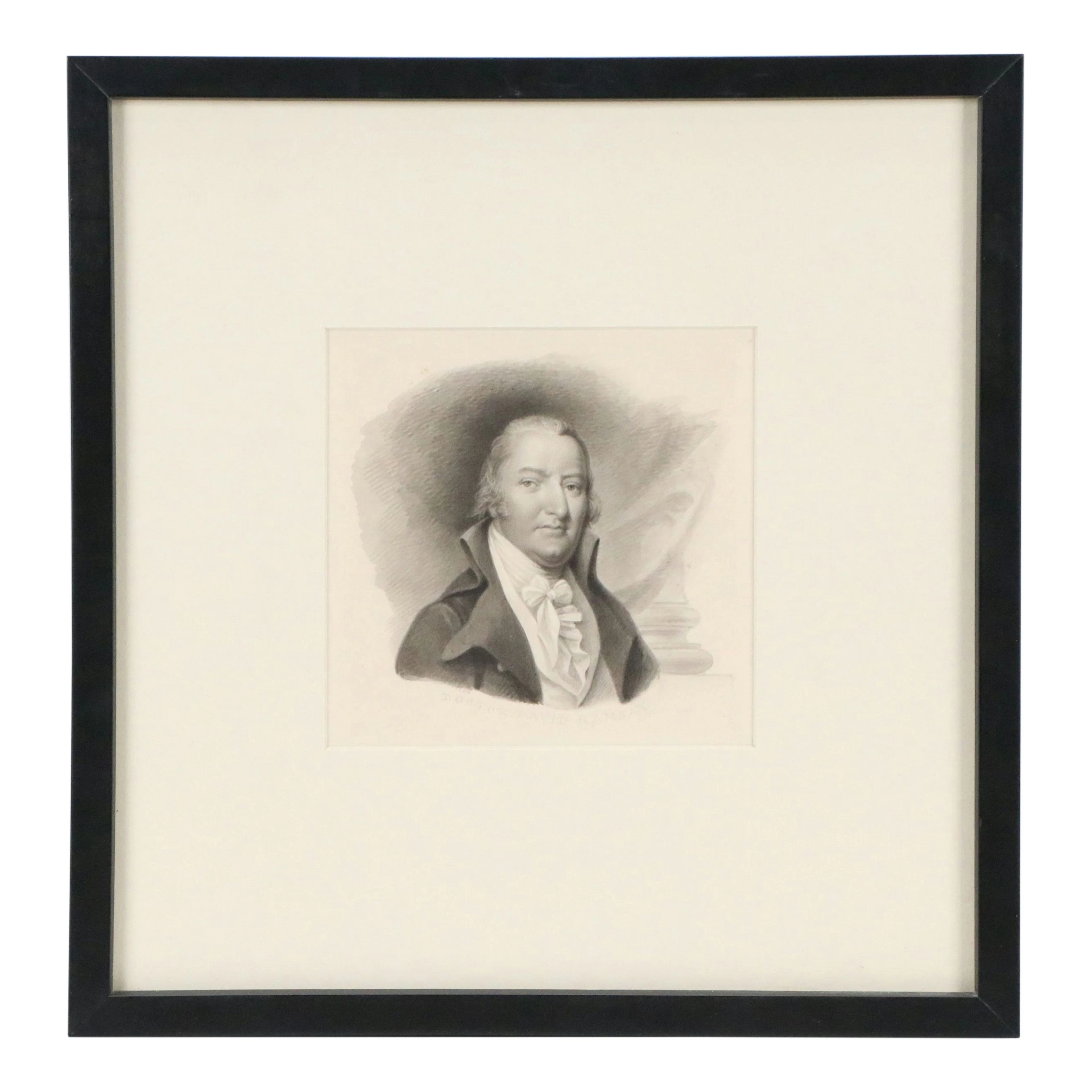 Portrait Photogravure "Doctor David Ramsay" After Charles Willson Peale