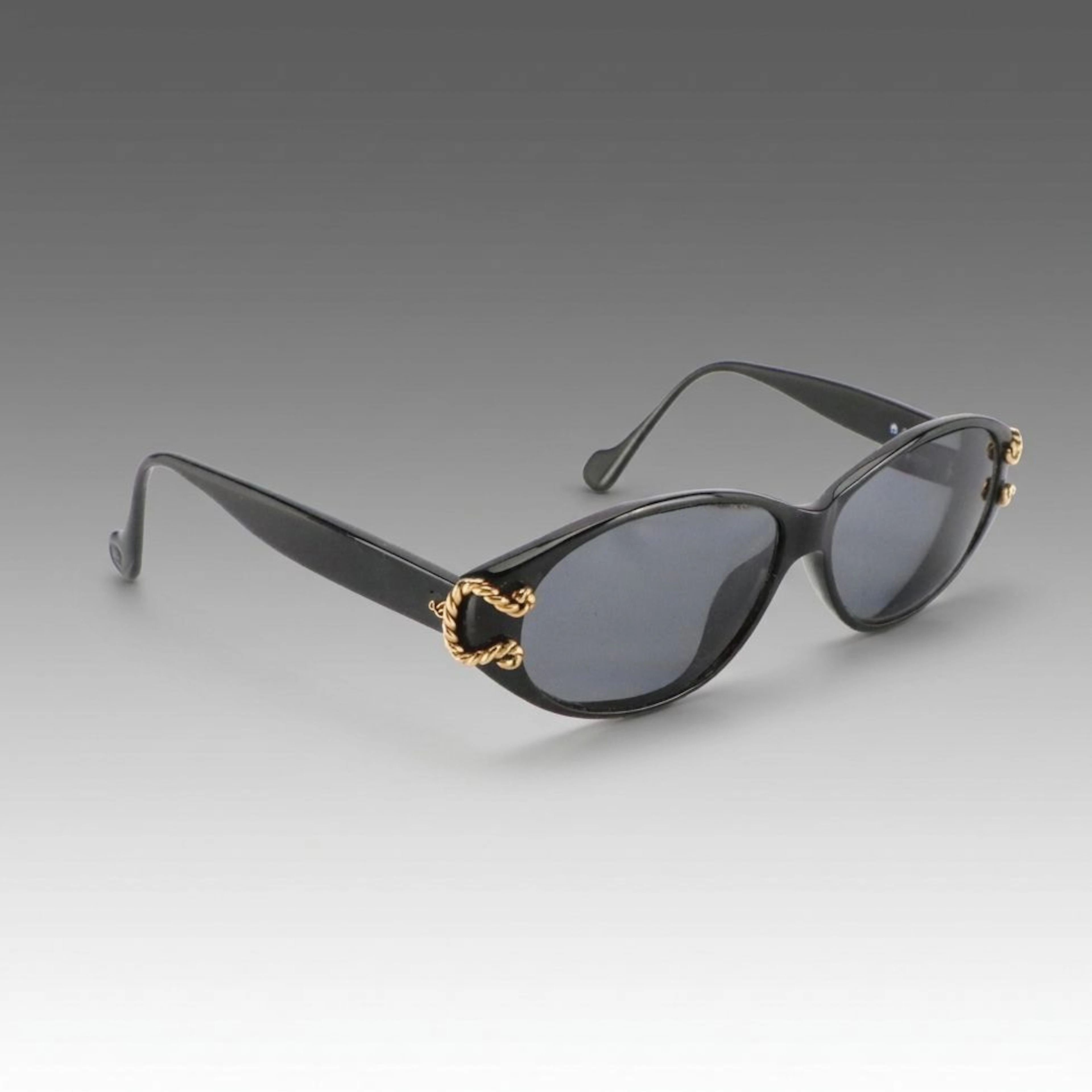 Christian Lacroix Black Oval Cat Eye Prescription Sunglasses