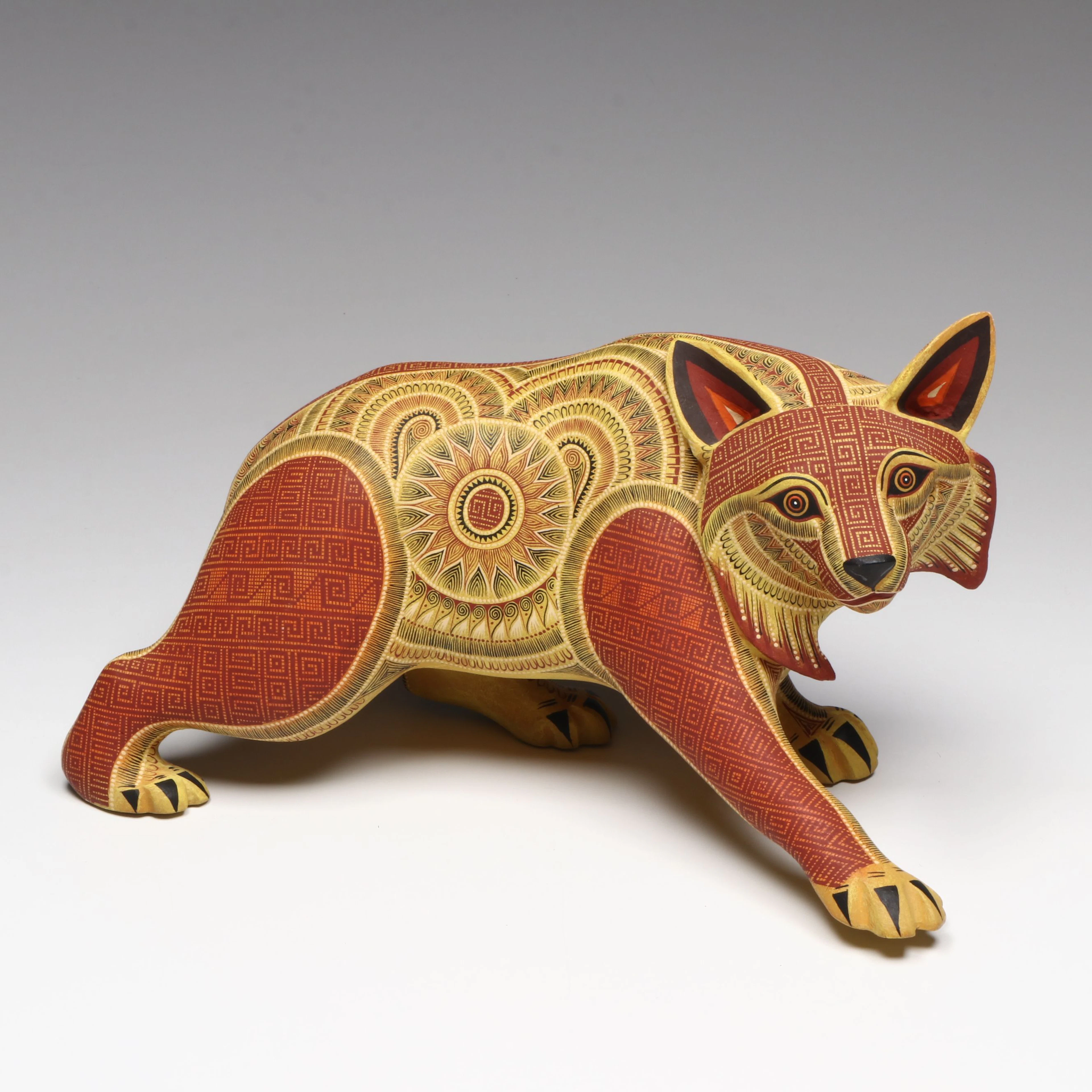 Rocio Fabián Melchor Mexican Folk Art Hand-Carved Wood Alebrije Wolf
