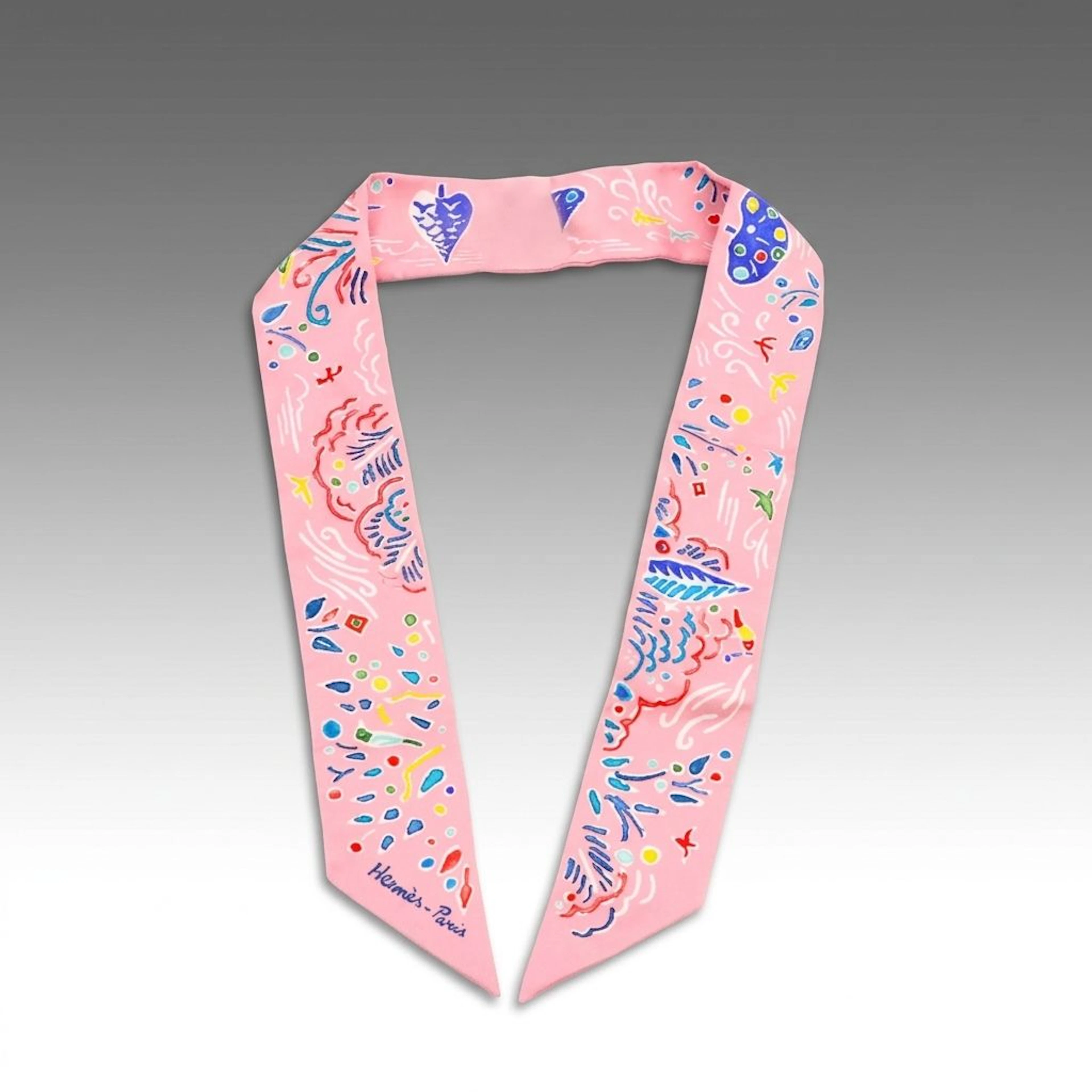 Hermès "Isola Di Primavera" Silk Twilly Scarf, With Tags