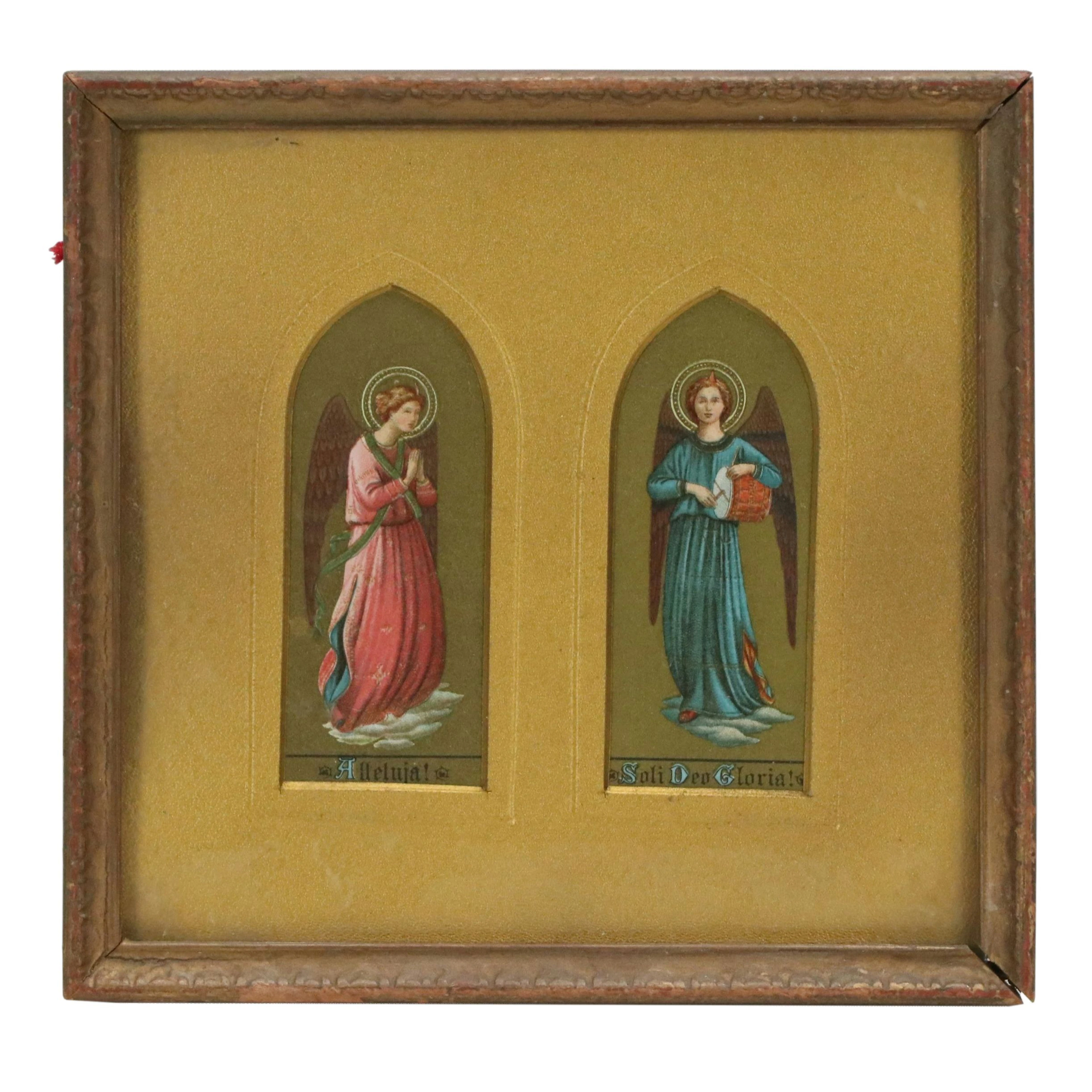 After Fra Angelico Chromolithographs of Angels "Alleluia" and "Soli