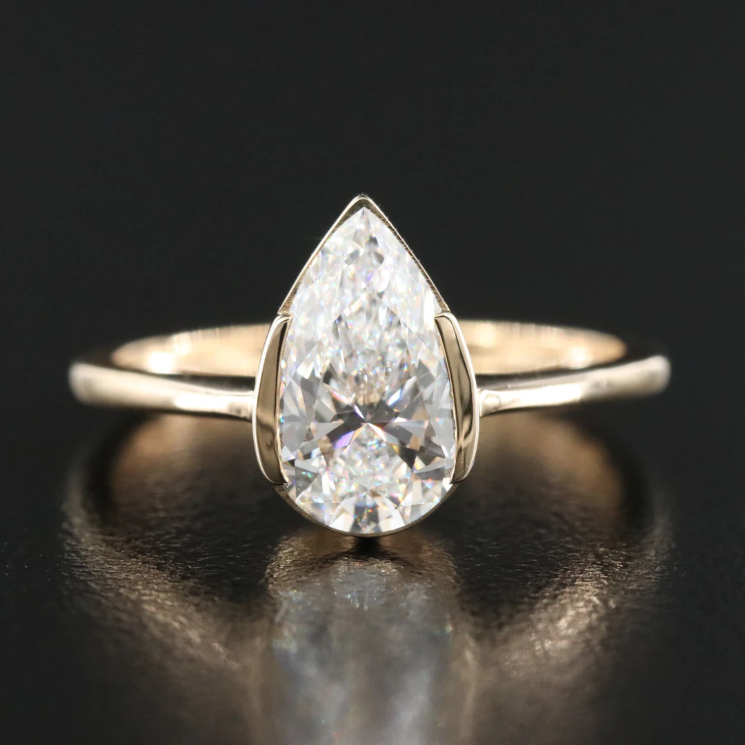 14K 1.49 CT Lab Grown Diamond Solitaire Ring with IGI Report